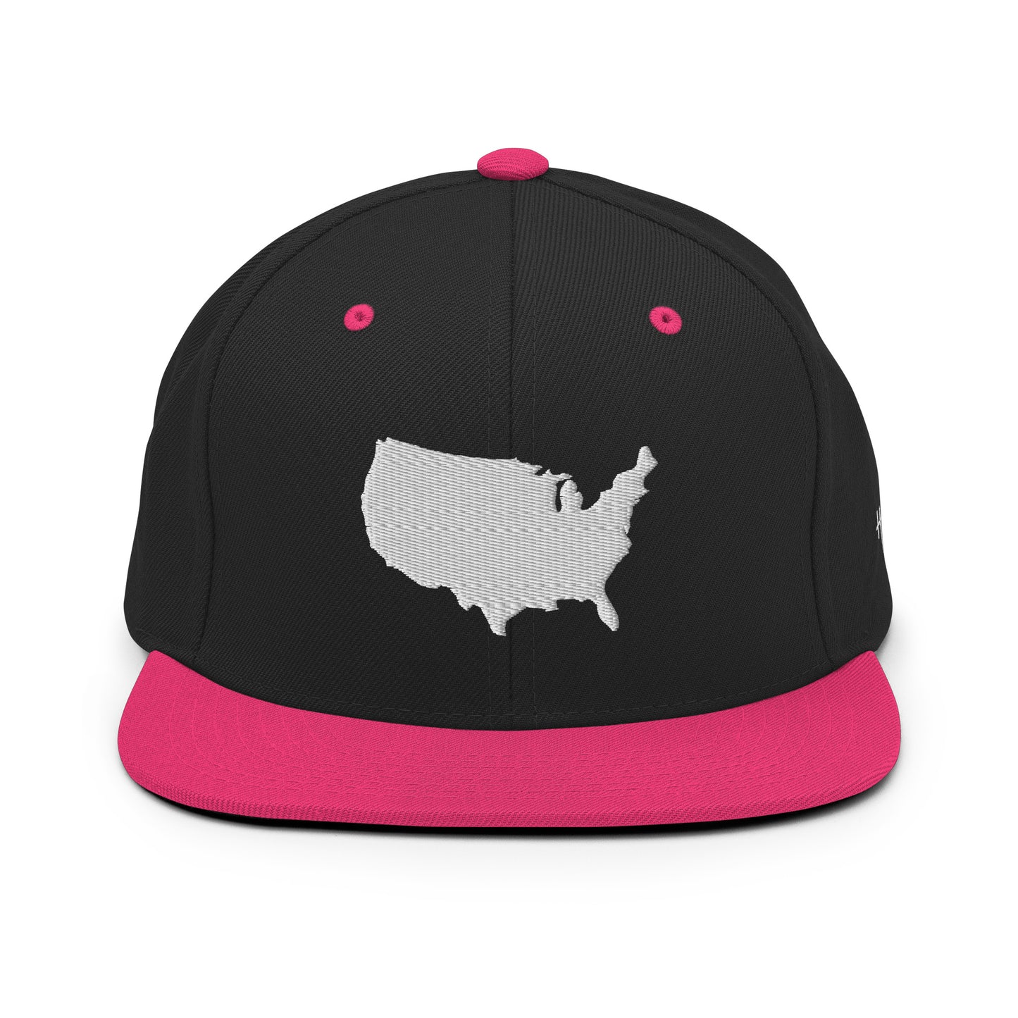 United States USA Silhouette 6 Panel Snapback Hat