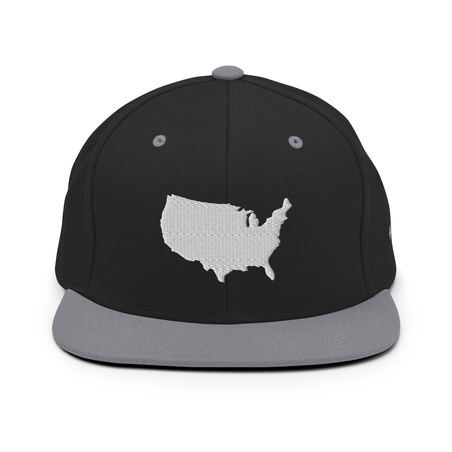 United States USA Silhouette 6 Panel Snapback Hat