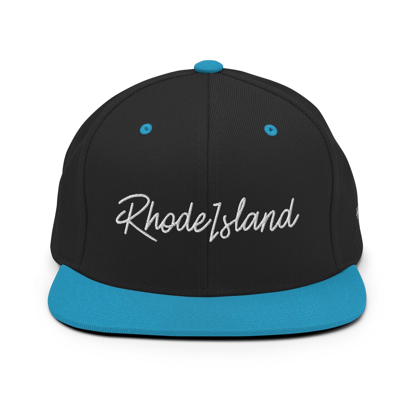 Rhode Island Retro Script 6 Panel Snapback Hat