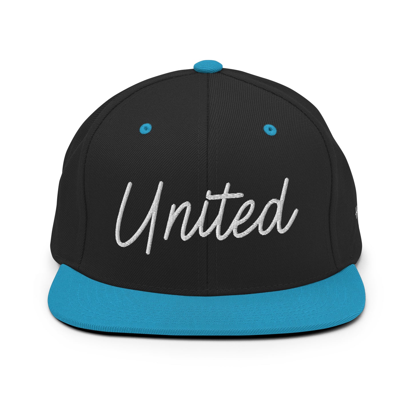 United States USA "United" Retro Script 6 Panel Snapback Hat