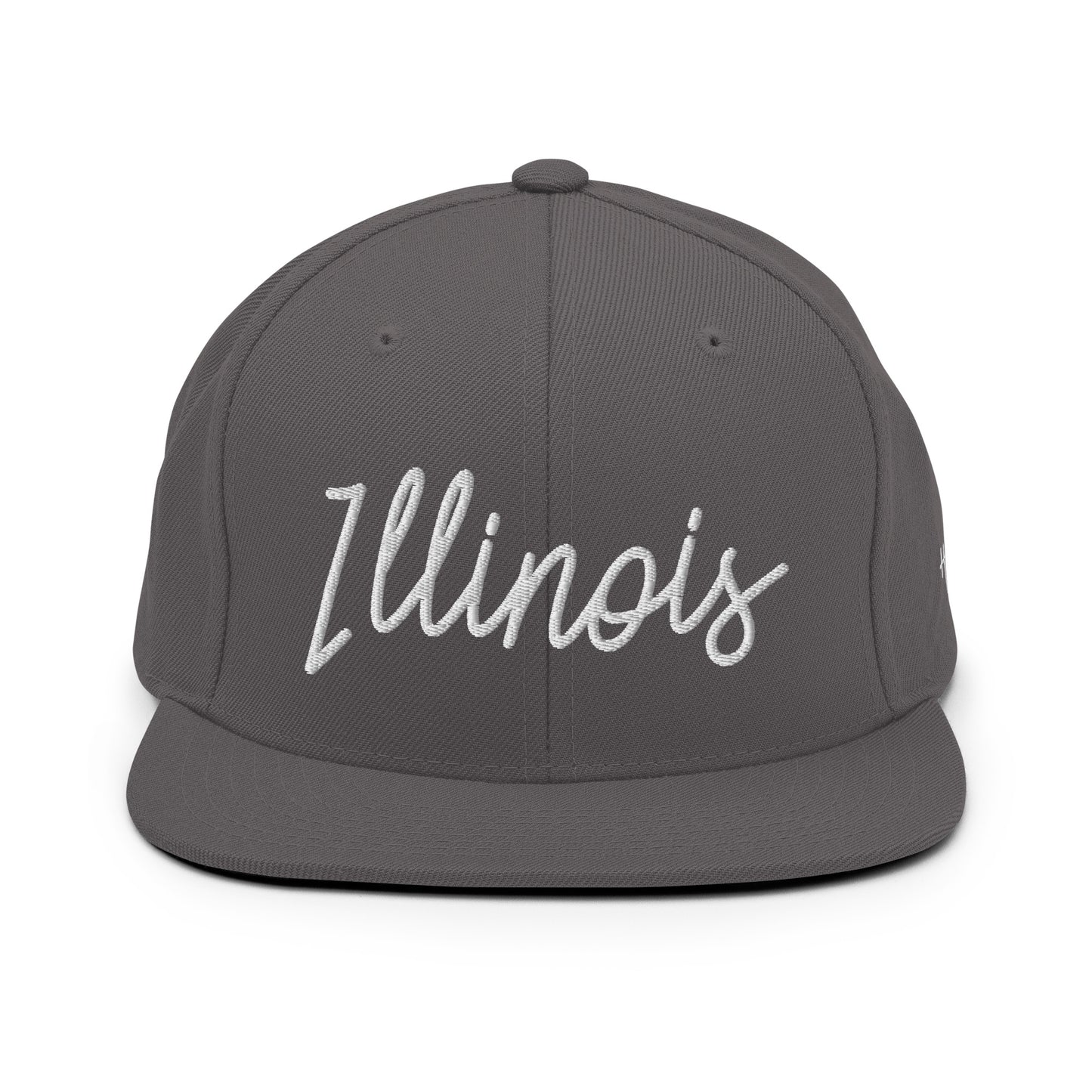 Illinois Retro Script 6 Panel Snapback Hat