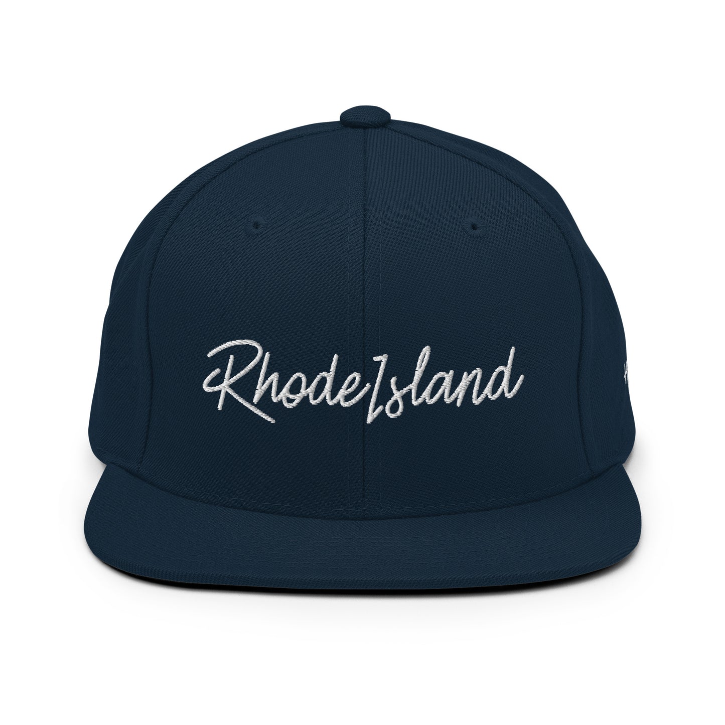 Rhode Island Retro Script 6 Panel Snapback Hat