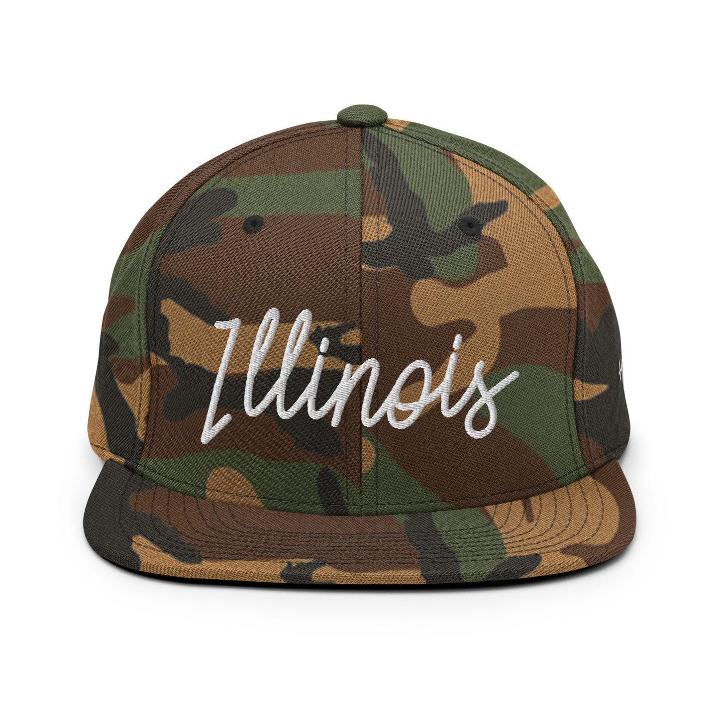 Illinois Retro Script 6 Panel Snapback Hat