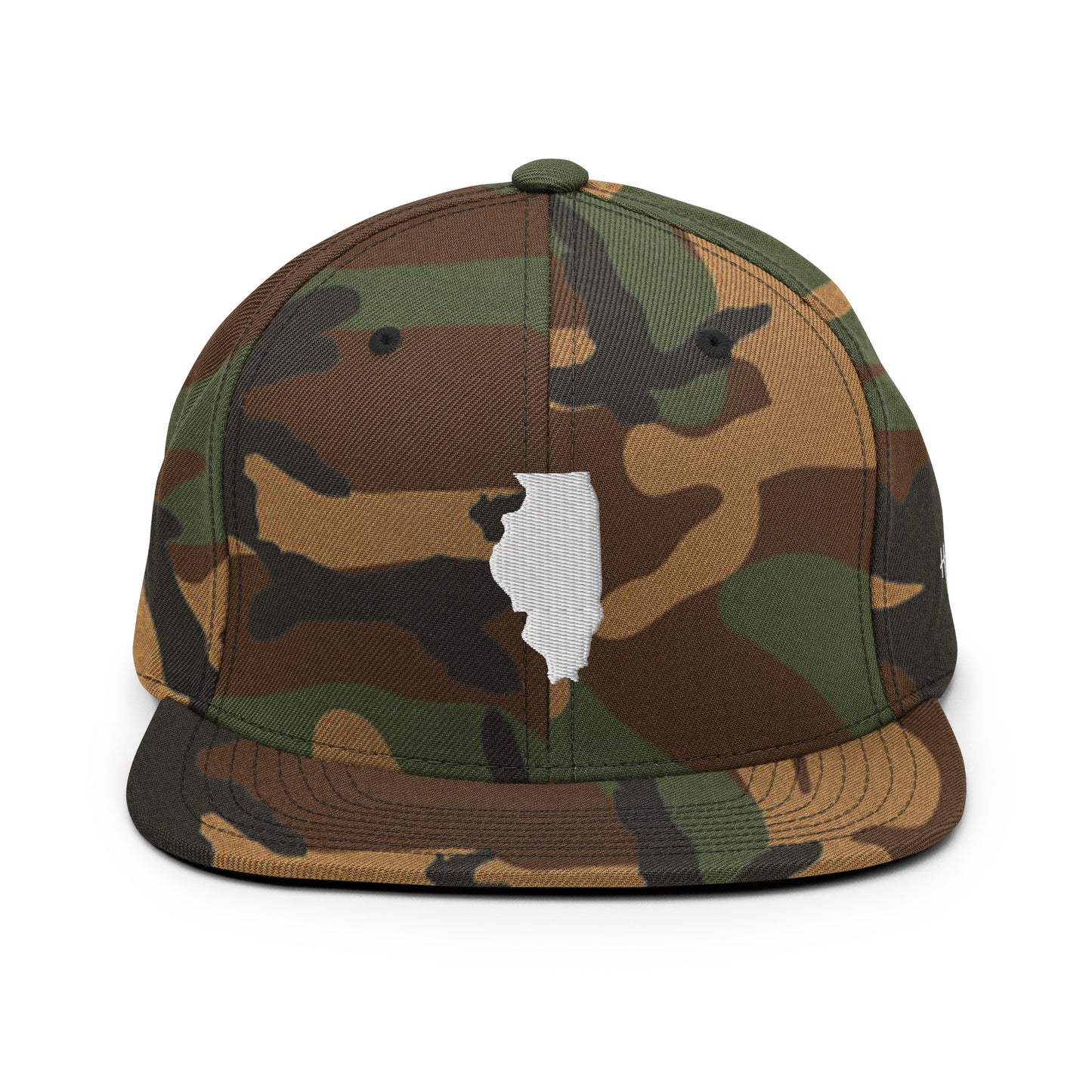Illinois State Silhouette 6 Panel Snapback Hat