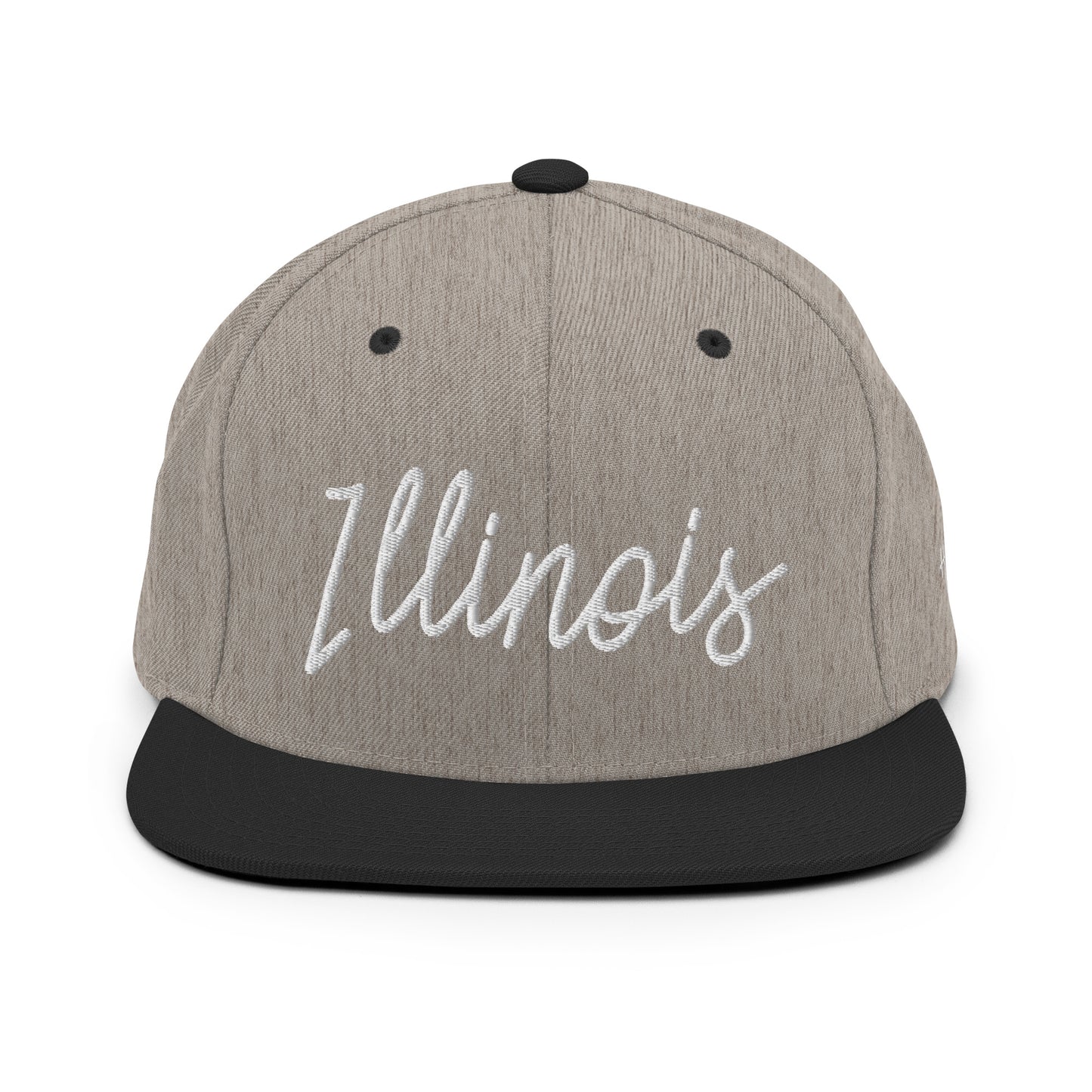 Illinois Retro Script 6 Panel Snapback Hat