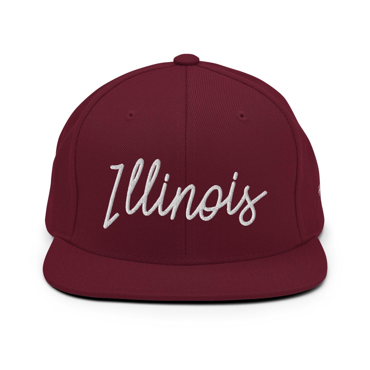 Illinois Retro Script 6 Panel Snapback Hat