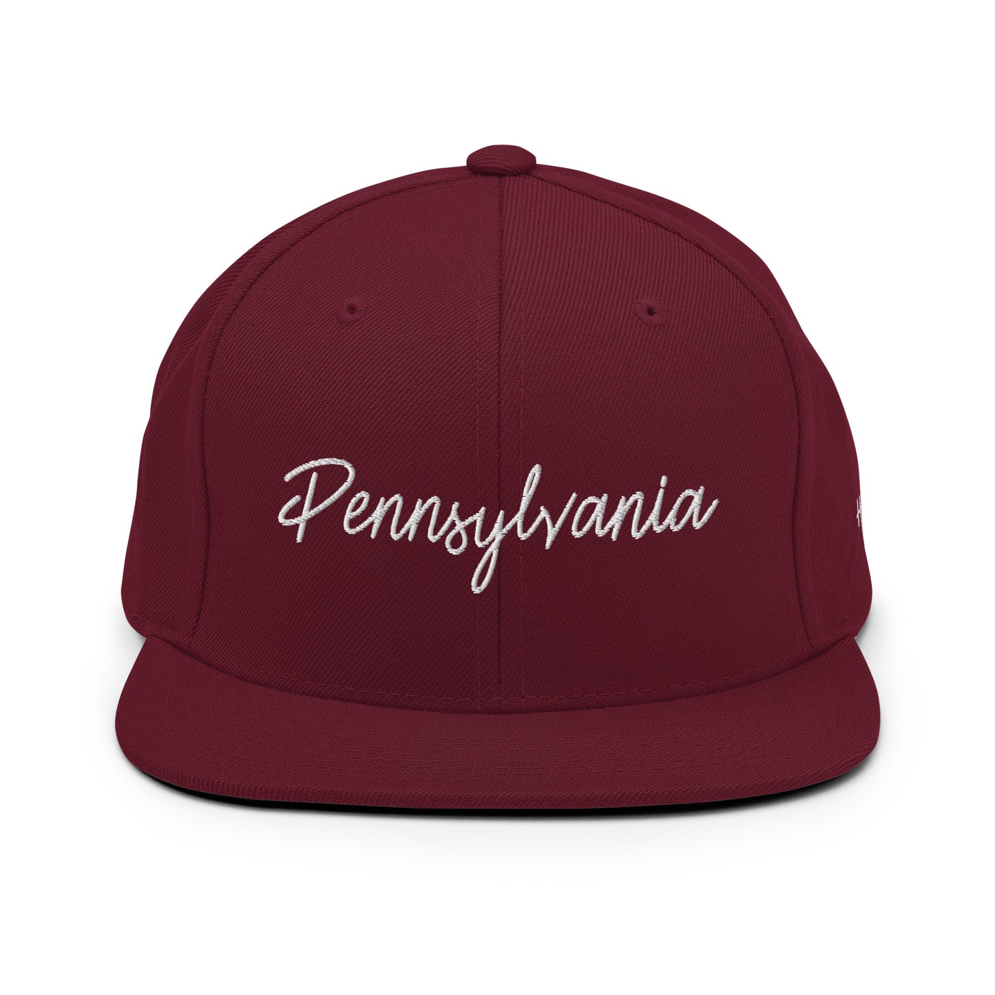 Pennsylvania Retro Script 6 Panel Snapback Hat