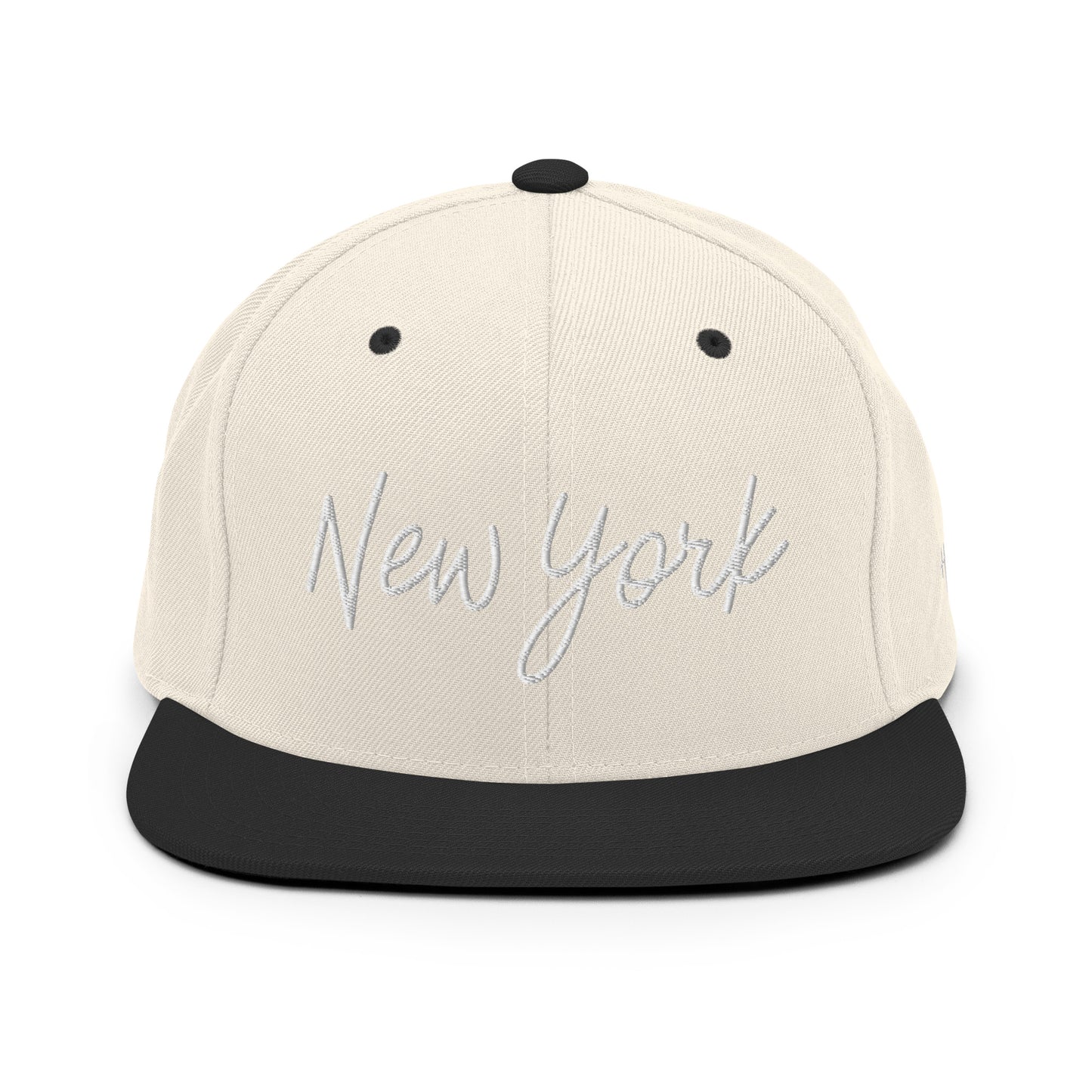 New York Retro Script 6 Panel Snapback Hat