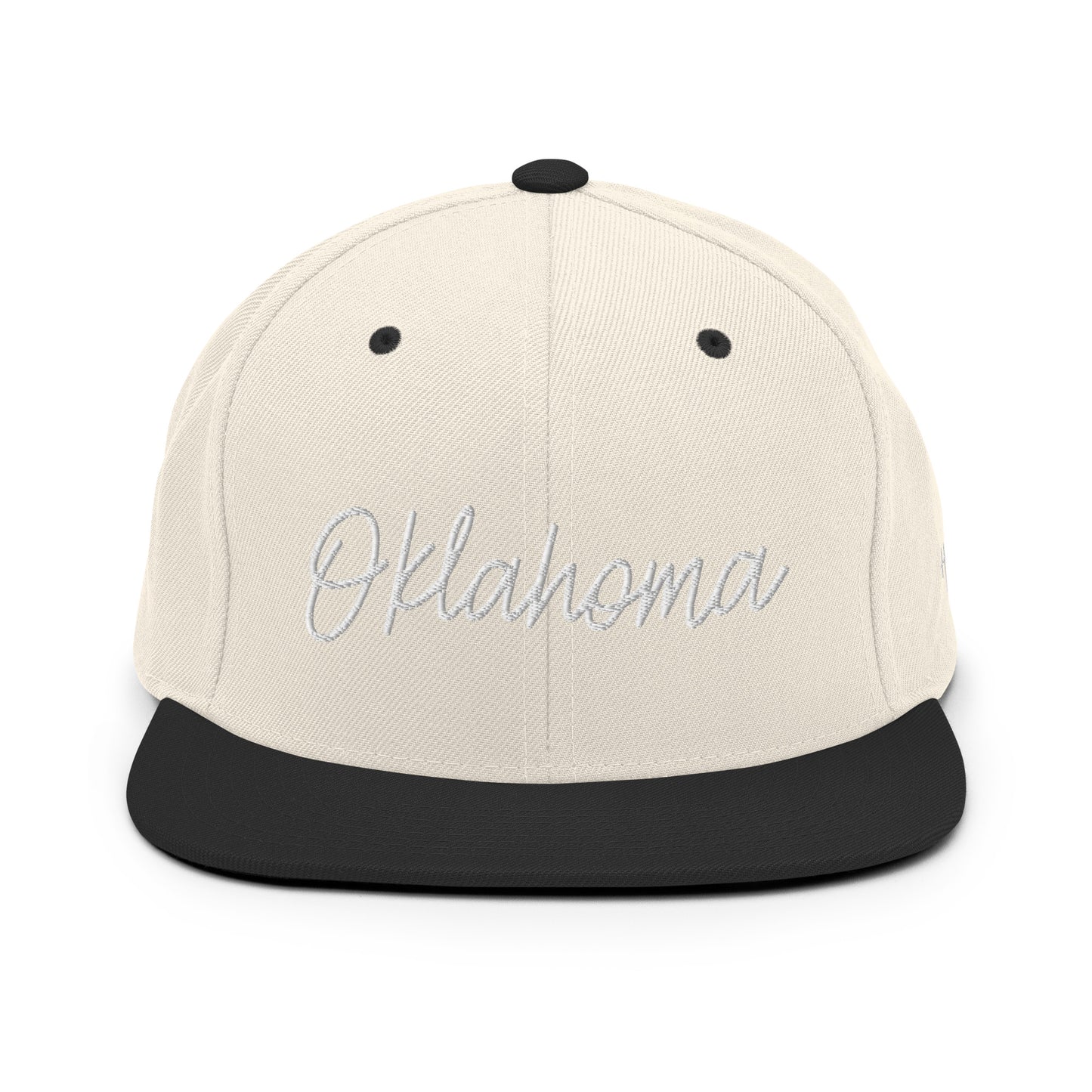 Oklahoma Retro Script 6 Panel Snapback Hat