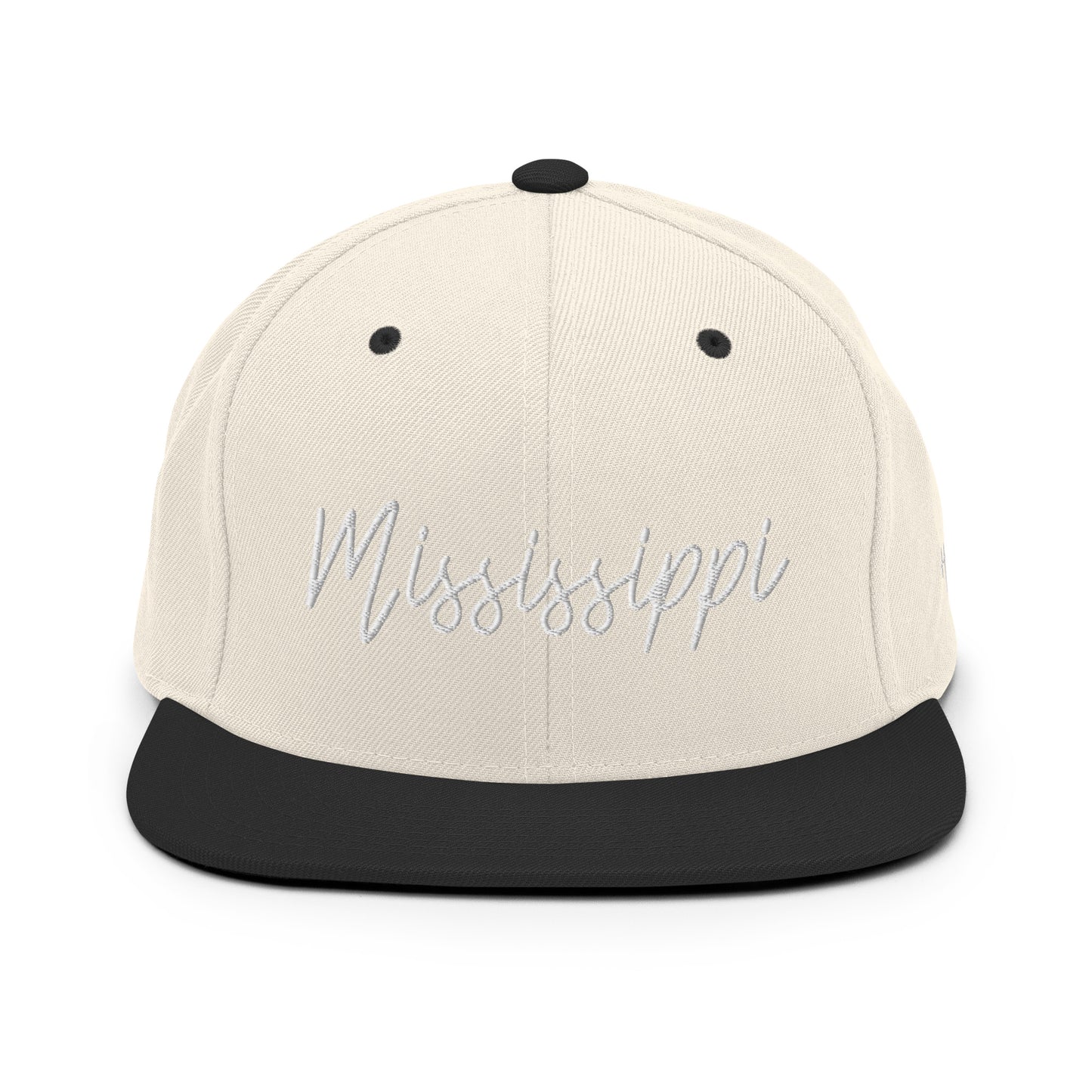 Mississippi Retro Script 6 Panel Snapback Hat