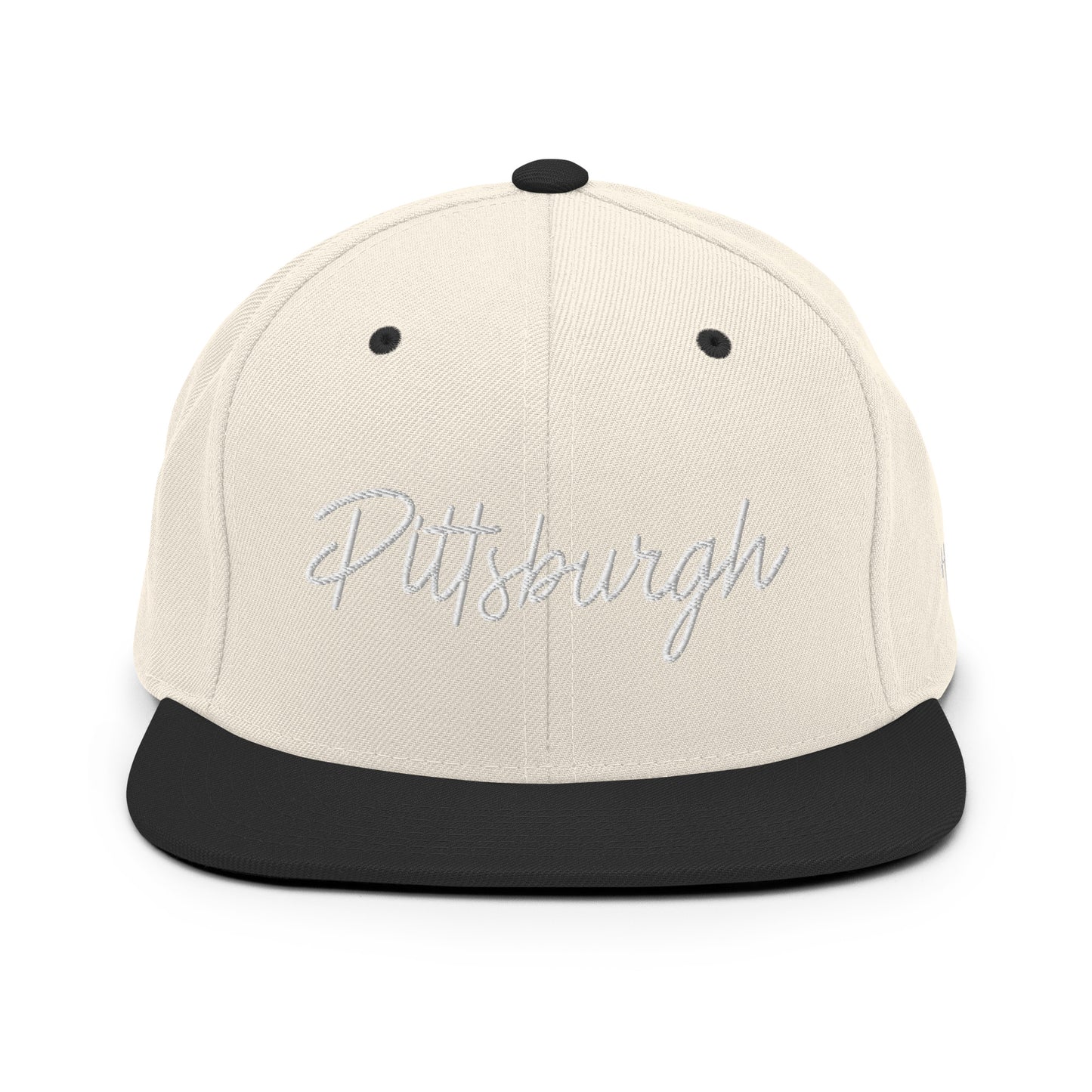 Pittsburgh Retro Script 6 Panel Snapback Hat