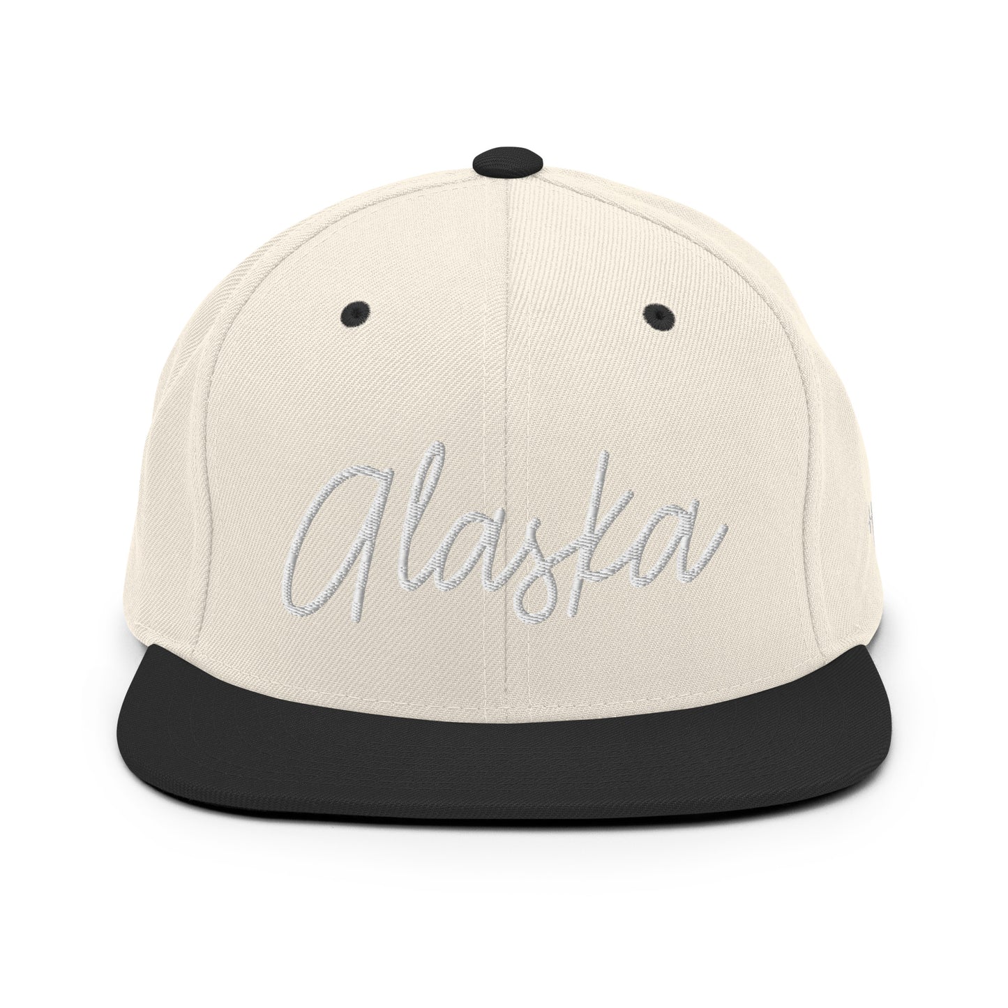 Alaska Retro Script 6 Panel Snapback Hat
