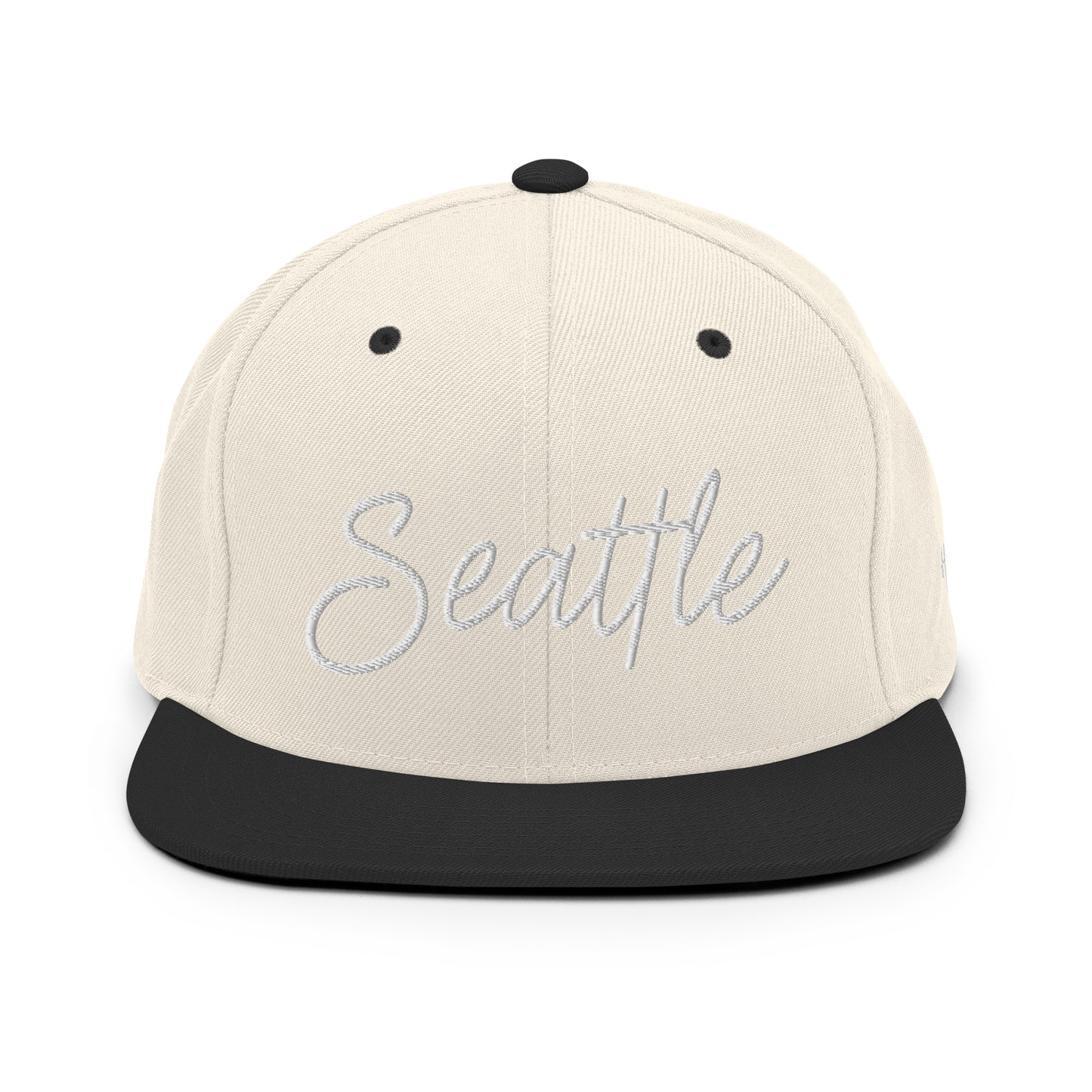 Seattle Retro Script 6 Panel Snapback Hat