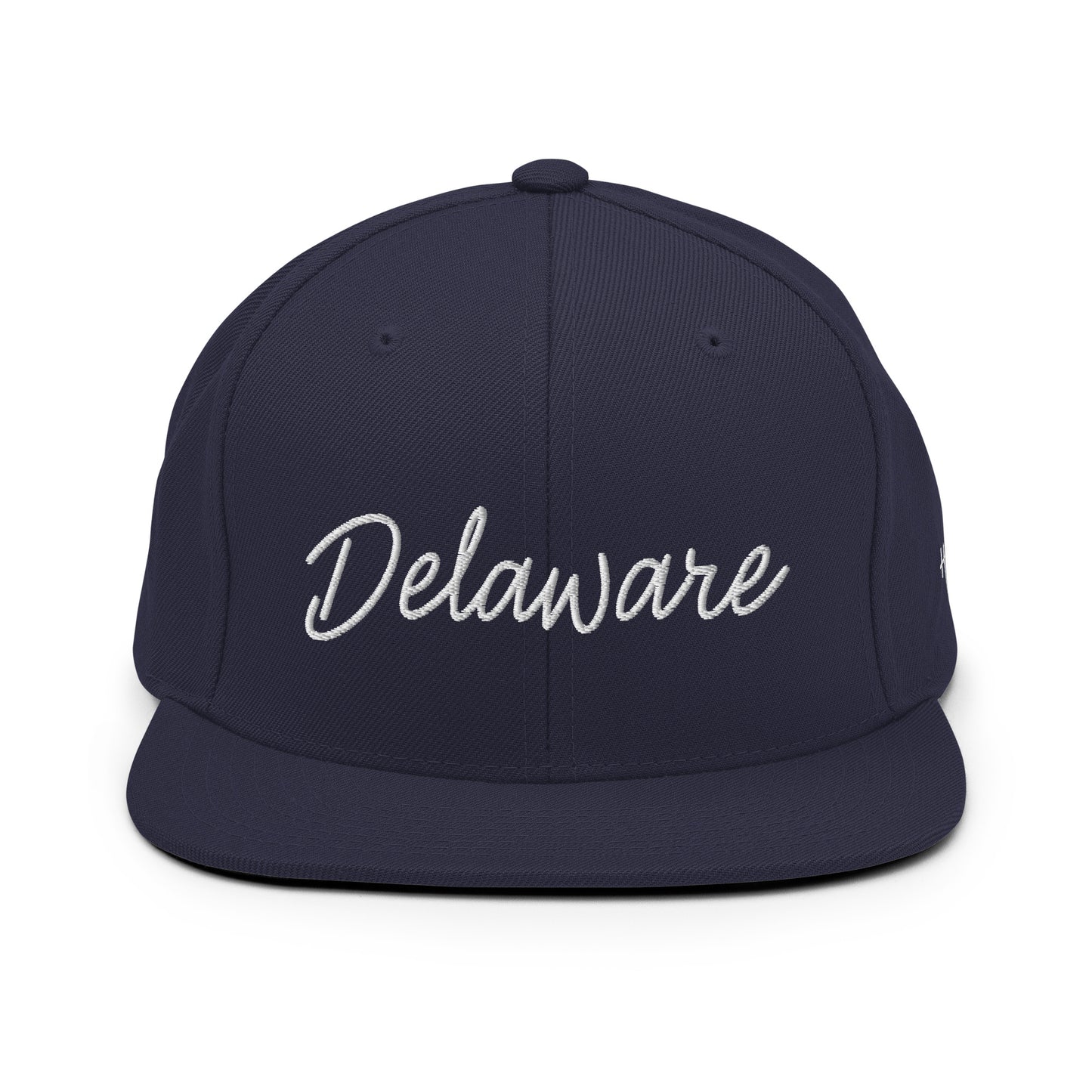 Delaware Retro Script 6 Panel Snapback Hat
