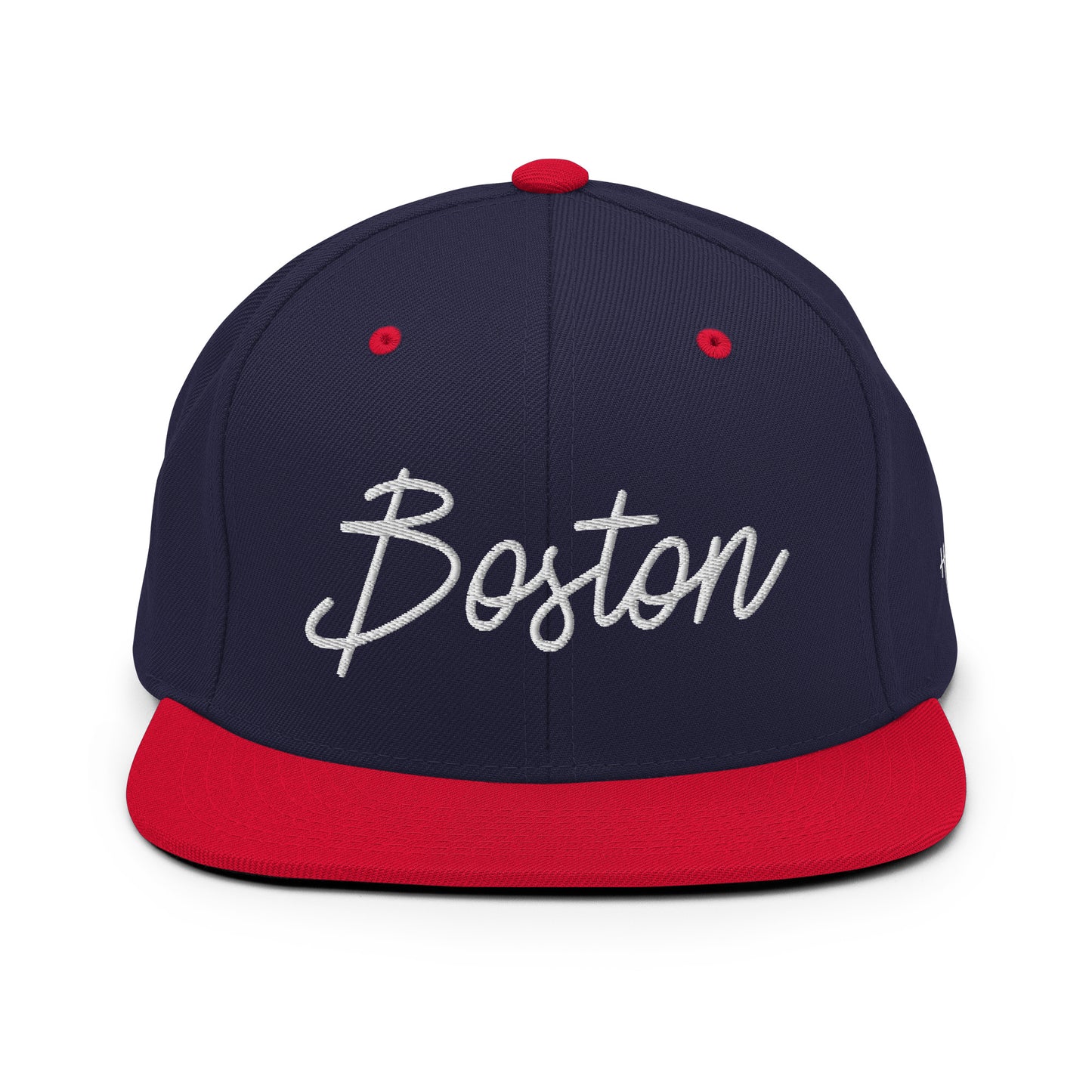 Boston Retro Script 6 Panel Snapback Hat