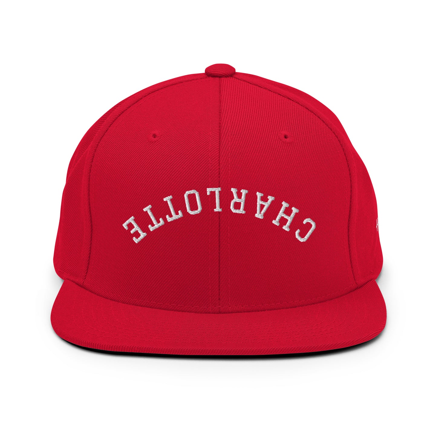 Charlotte Upside Down Arch 6 Panel Snapback Hat