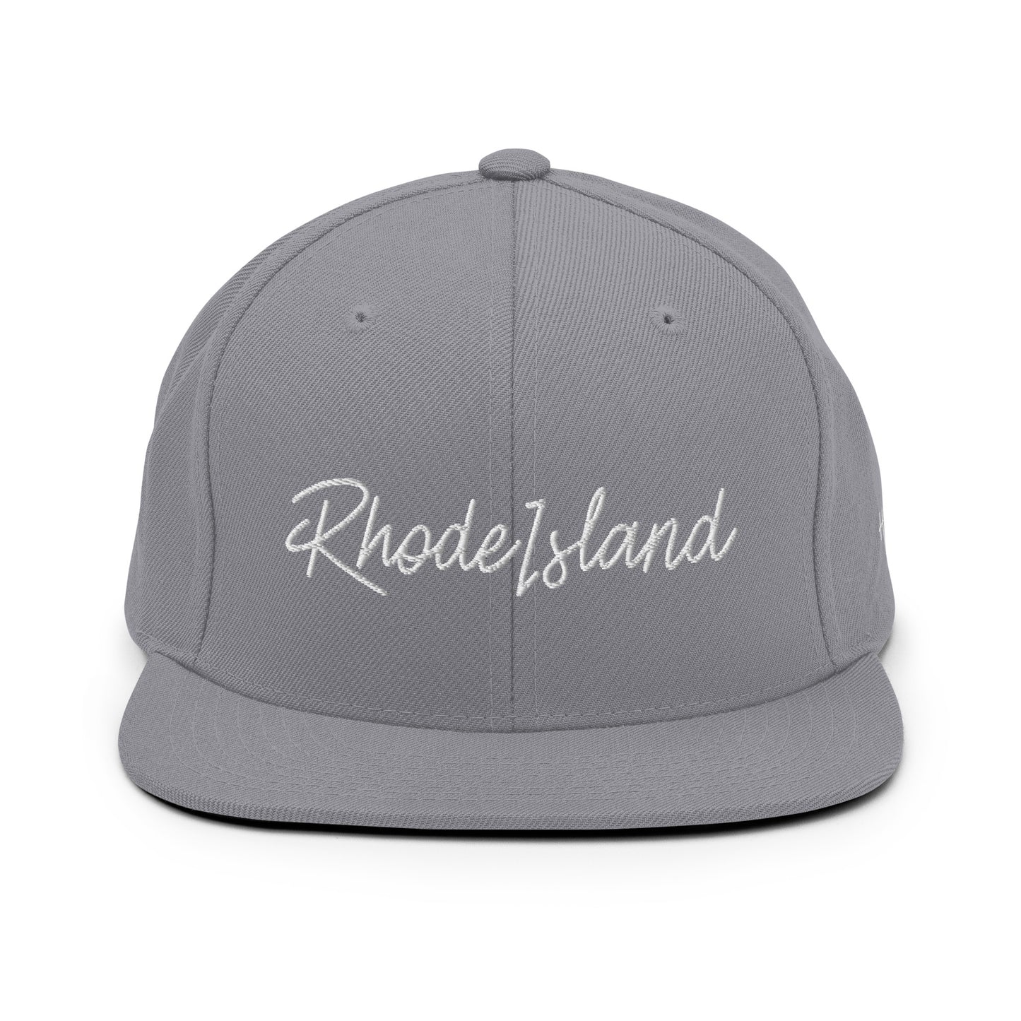 Rhode Island Retro Script 6 Panel Snapback Hat