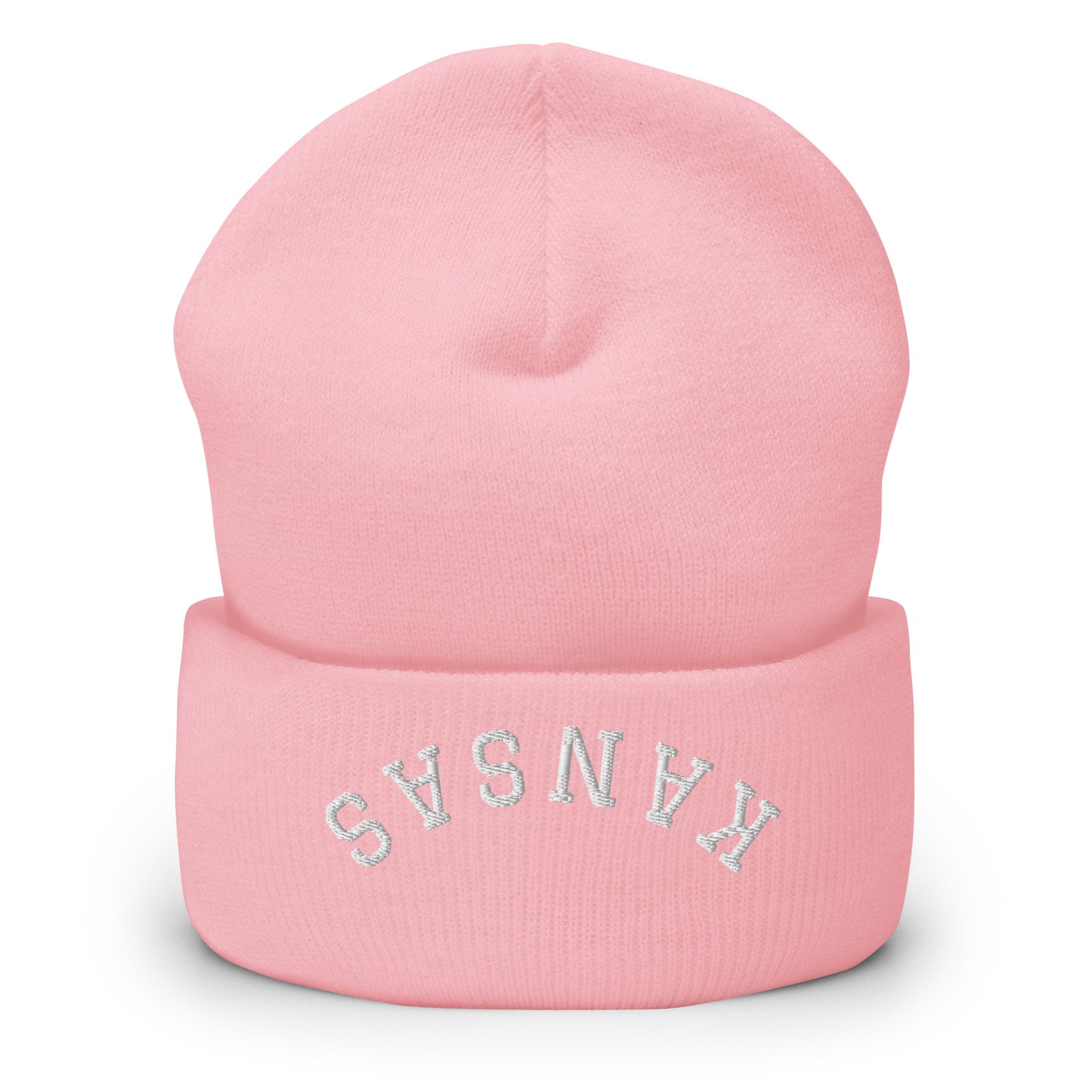 Kansas Upside Down Arch Cuffed Beanie Hat