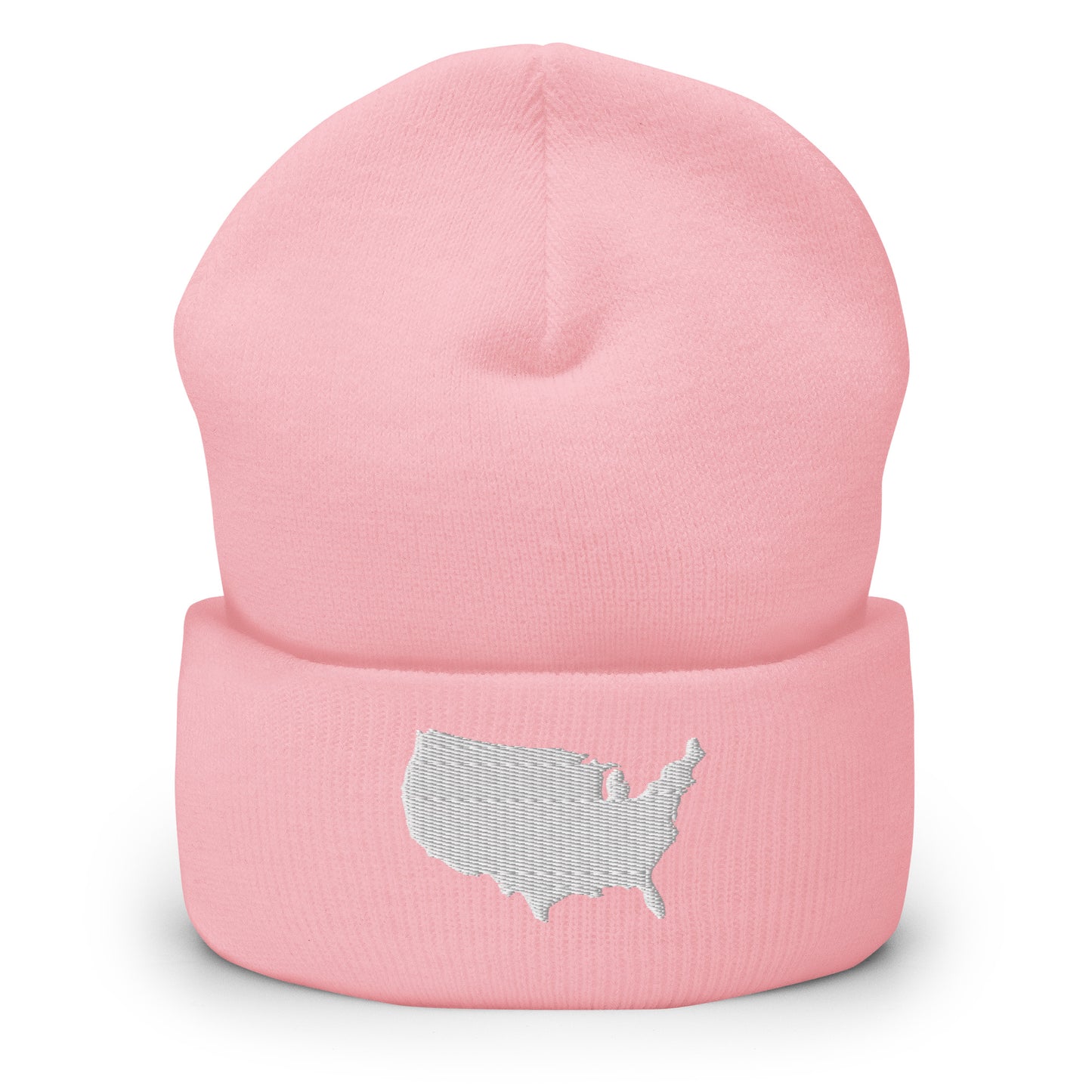 United States USA Silhouette Cuffed Beanie Hat