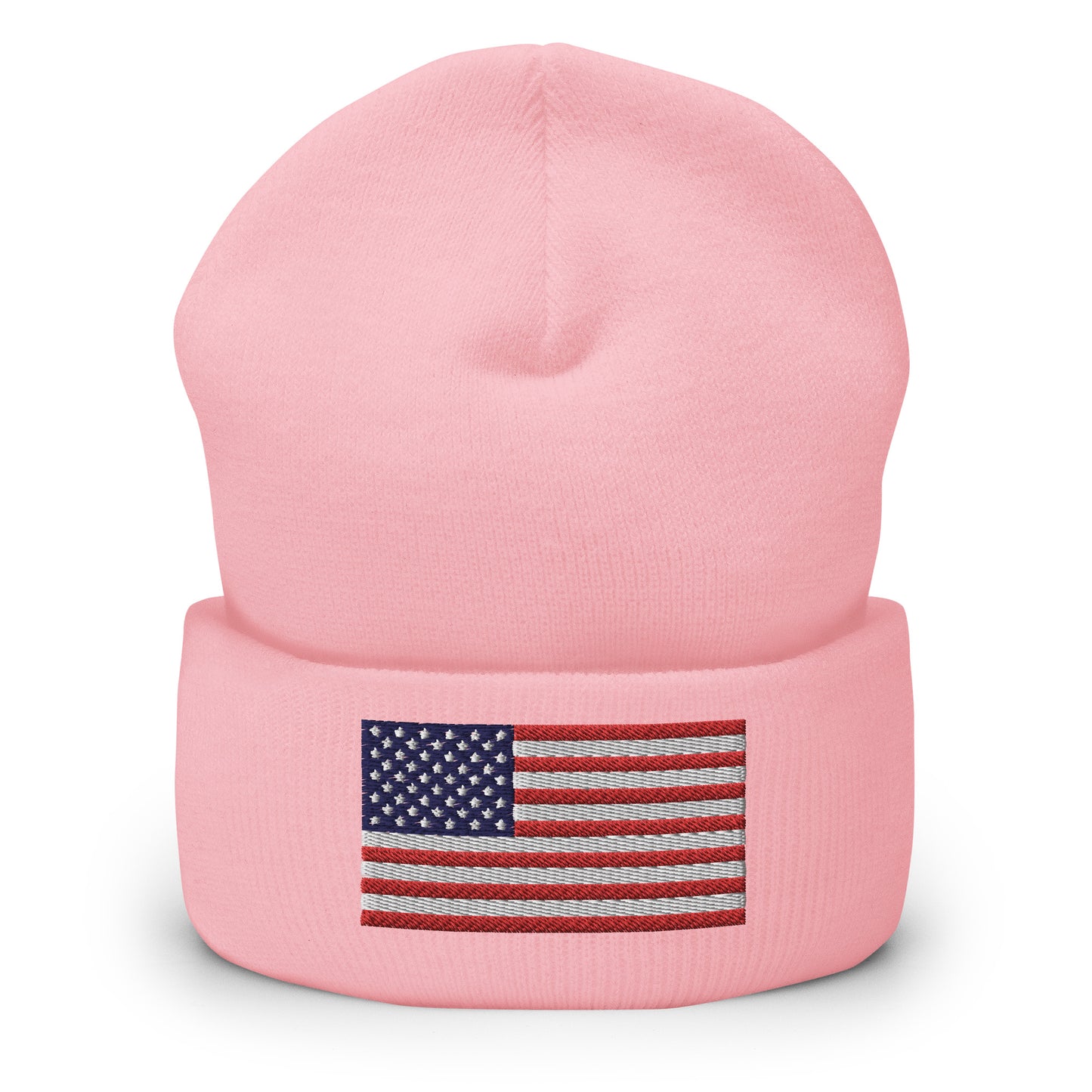 United States USA Flag Cuffed Beanie Hat