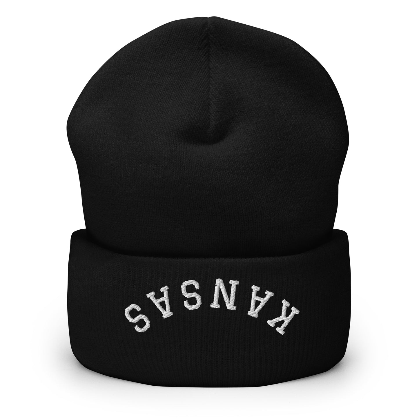 Kansas Upside Down Arch Cuffed Beanie Hat