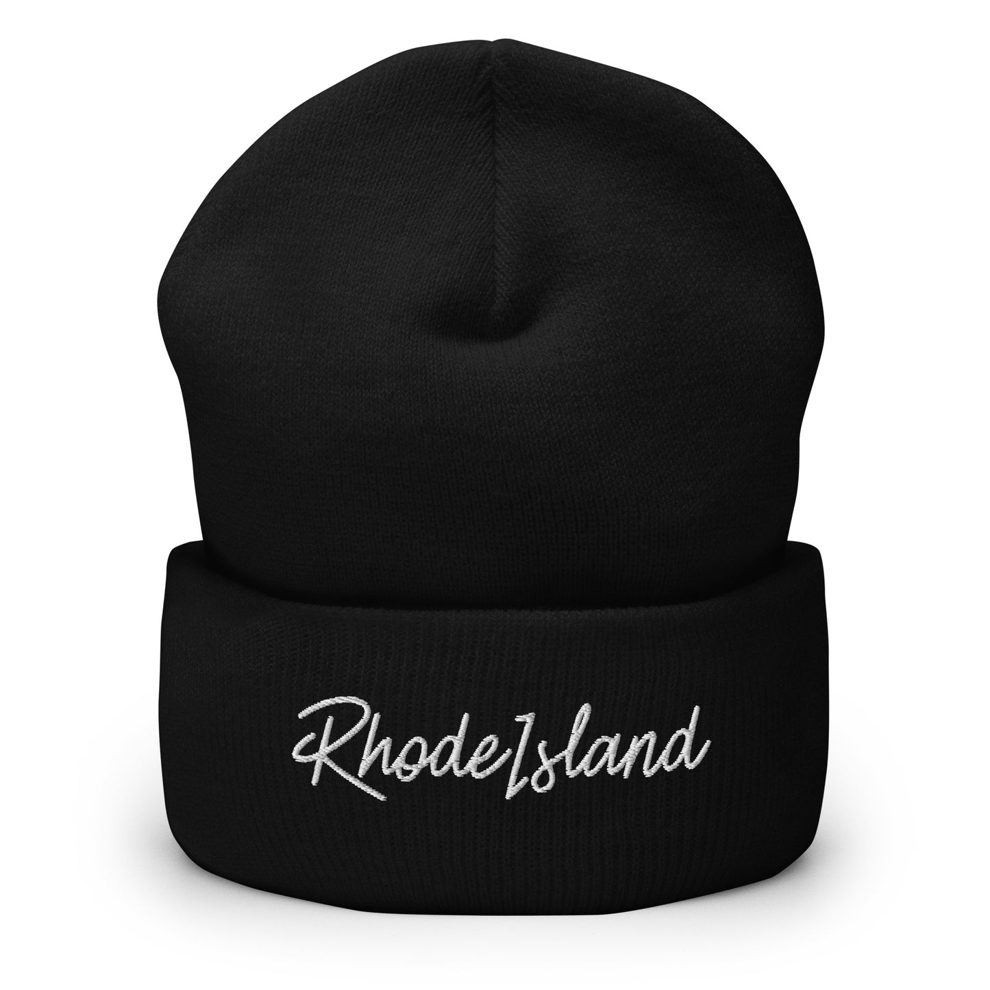 Rhode Island Retro Script Cuffed Beanie Hat