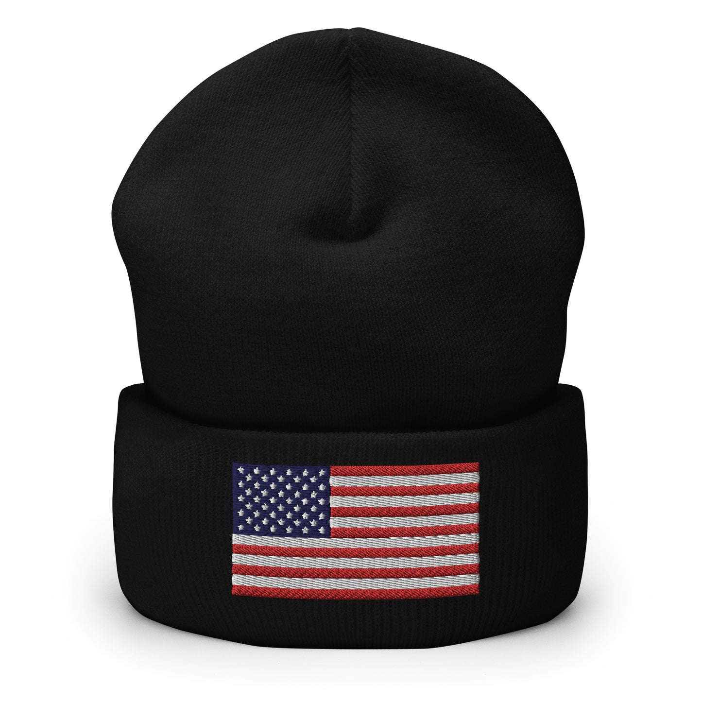 United States USA Flag Cuffed Beanie Hat