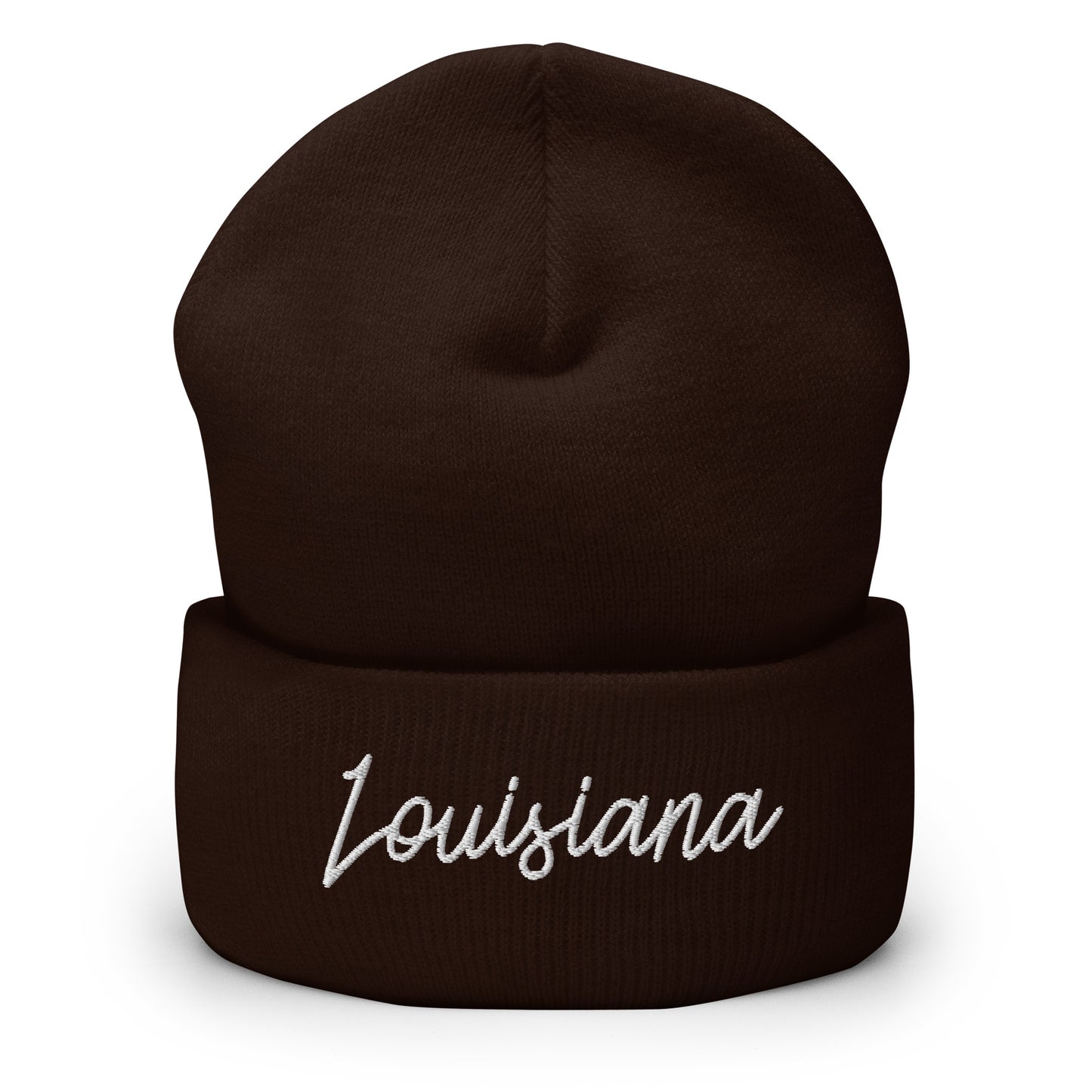 Louisiana Retro Script Cuffed Beanie Hat