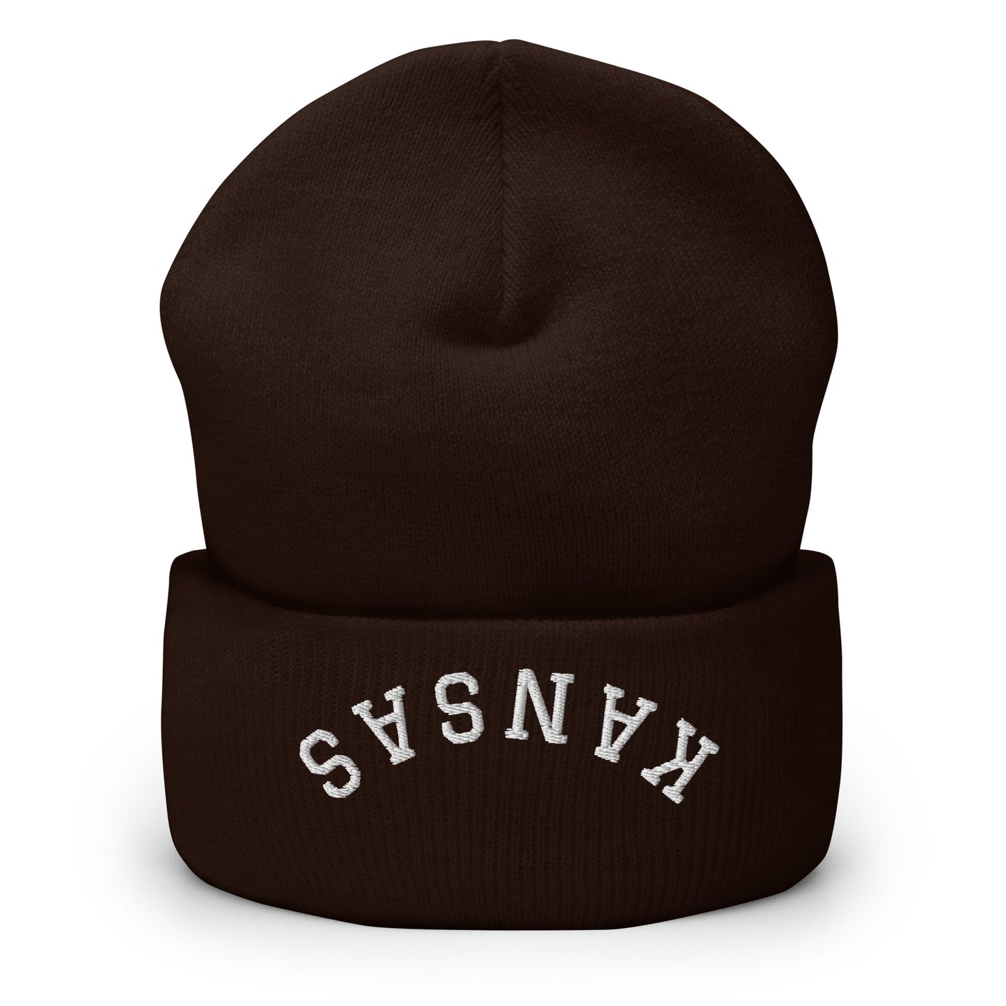Kansas Upside Down Arch Cuffed Beanie Hat