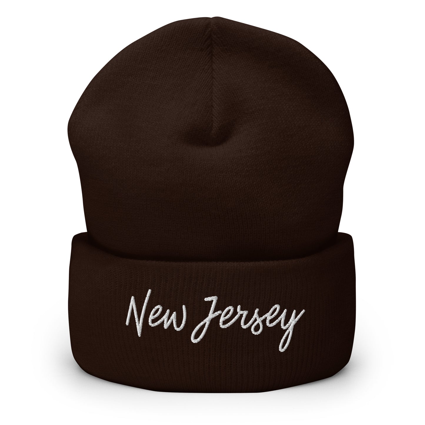 New Jersey Retro Script Cuffed Beanie Hat