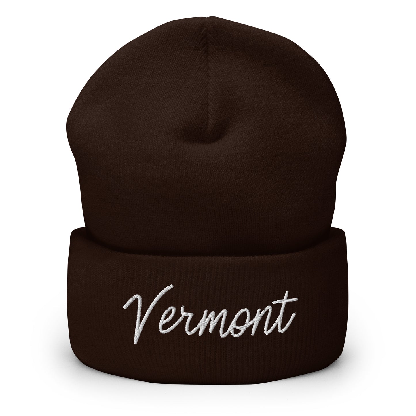 Vermont Retro Script Cuffed Beanie Hat