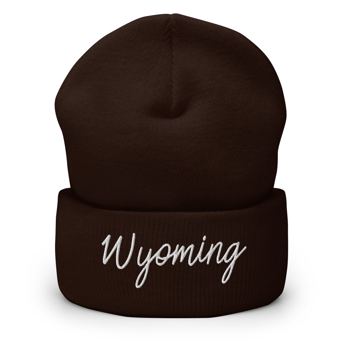 Wyoming Retro Script Cuffed Beanie Hat