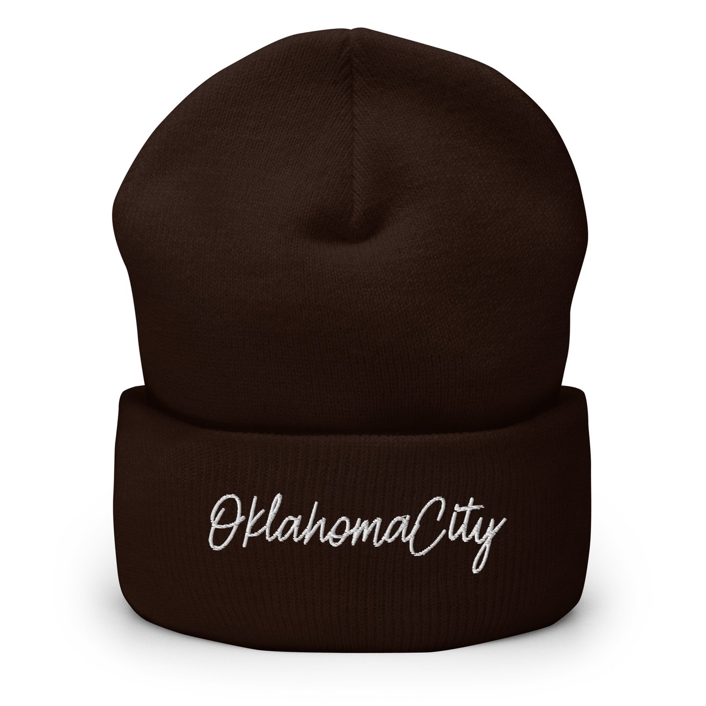 Oklahoma City Retro Script Cuffed Beanie Hat