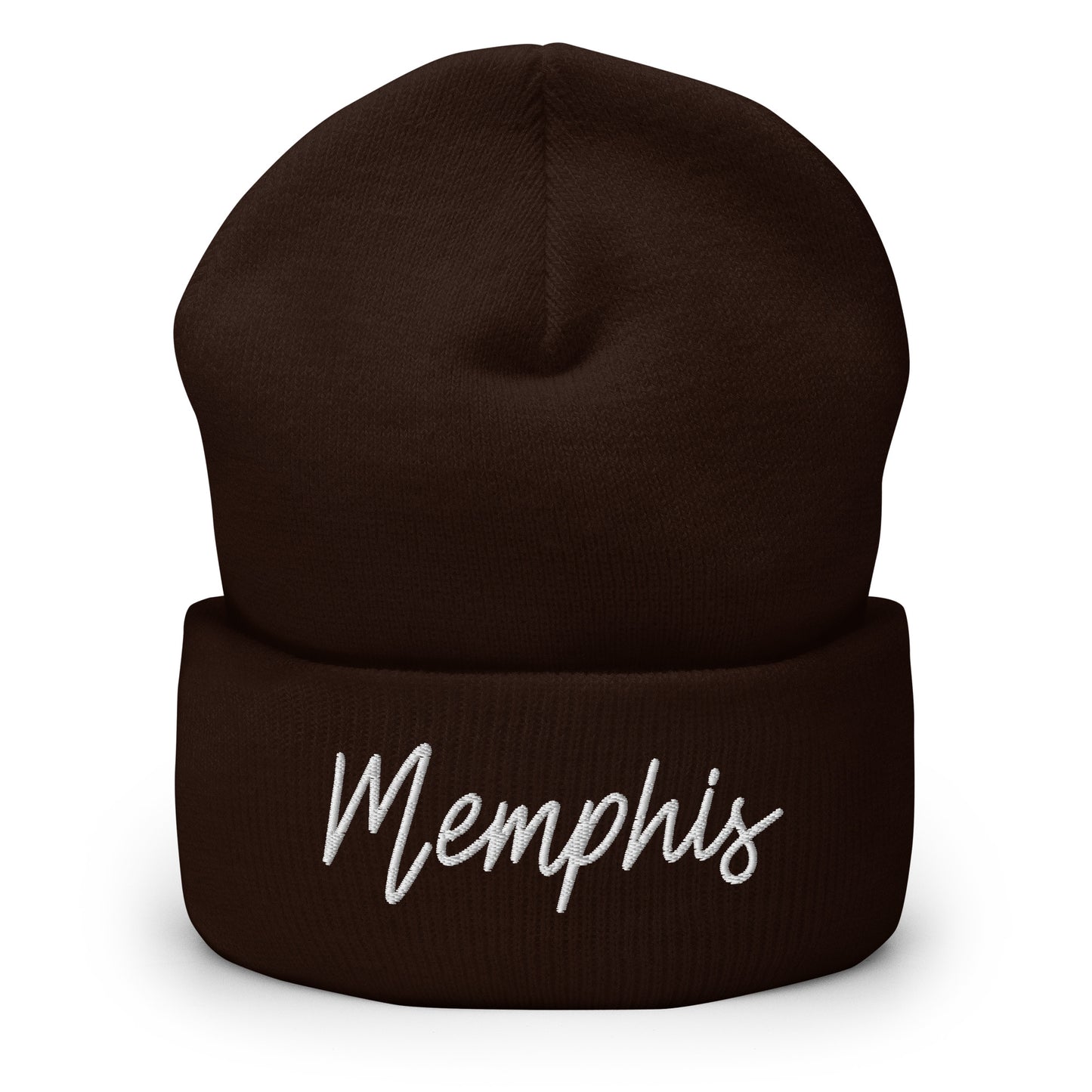 Memphis Retro Script Cuffed Beanie Hat