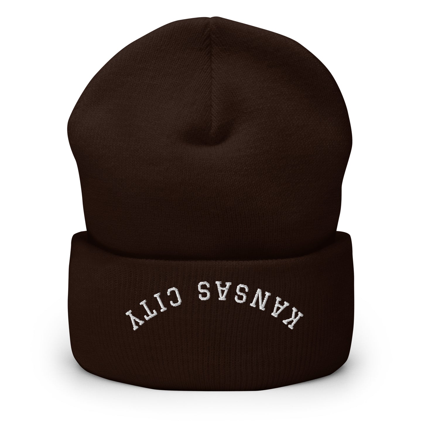 Kansas City Upside Down Arch Cuffed Beanie Hat