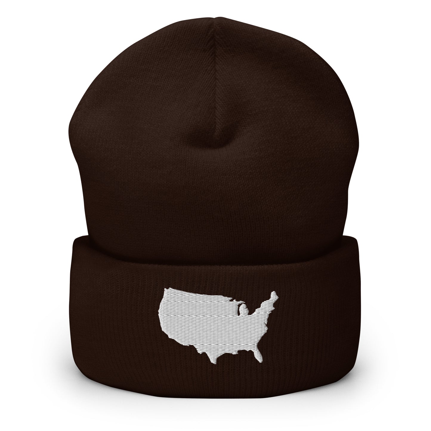 United States USA Silhouette Cuffed Beanie Hat