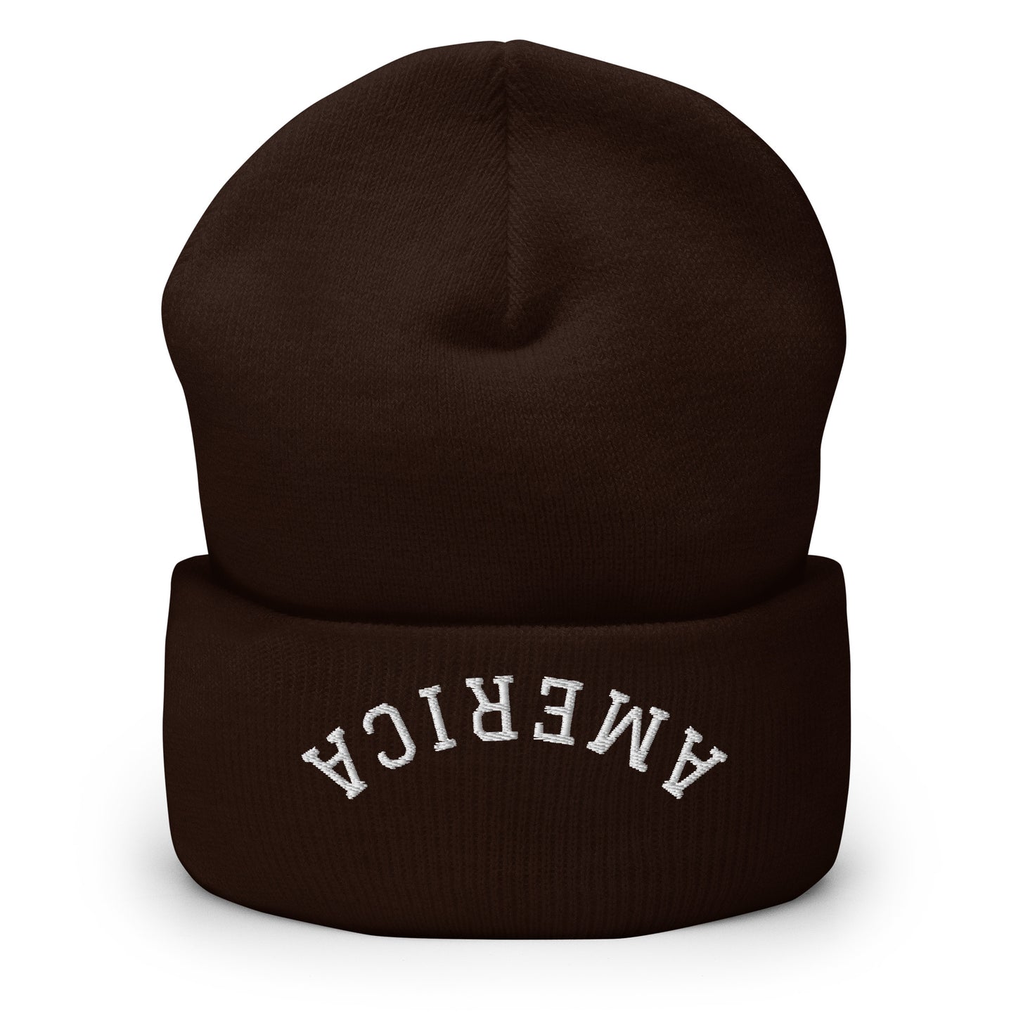 United States USA "America" Upside Down Arch Cuffed Beanie Hat