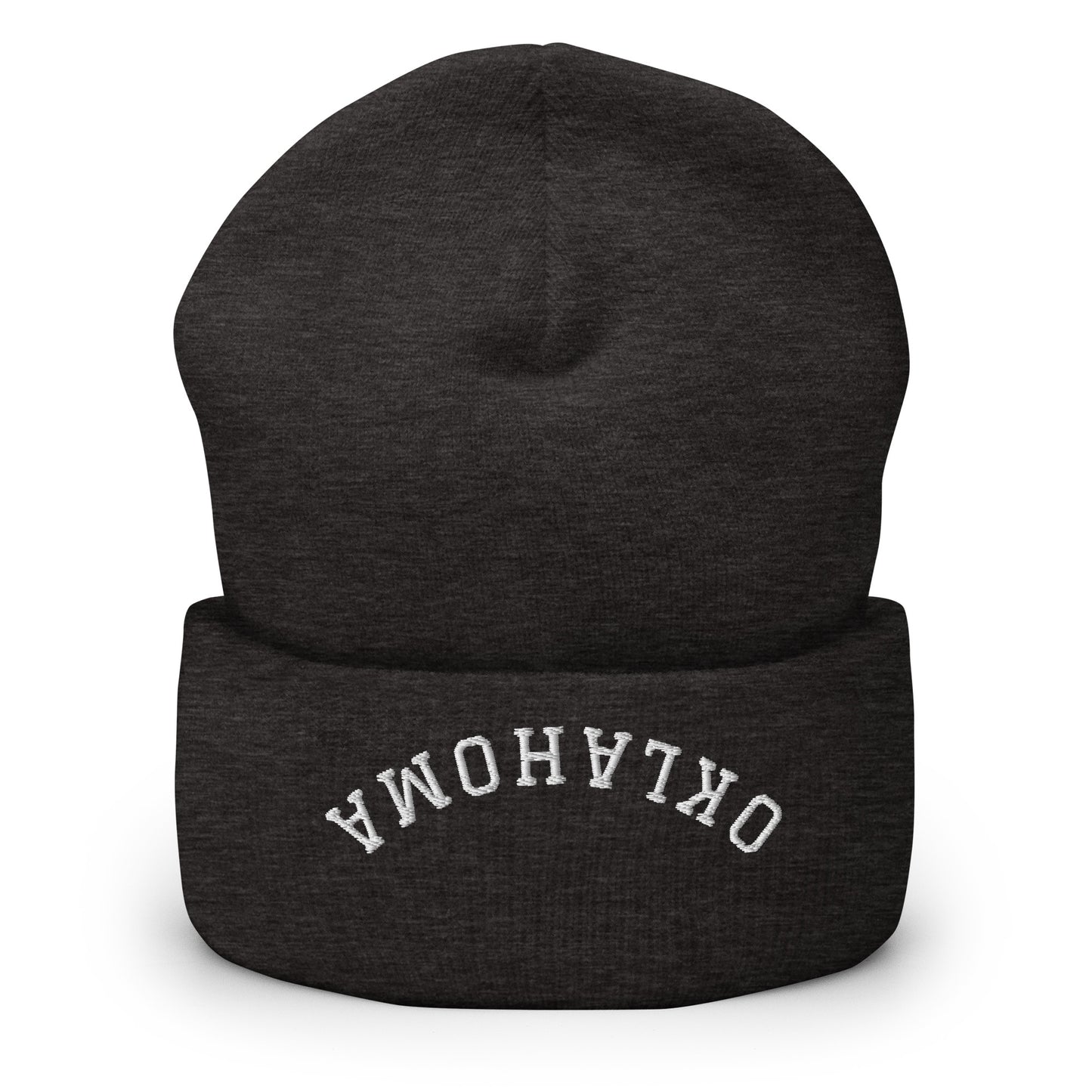 Oklahoma Upside Down Arch Cuffed Beanie Hat
