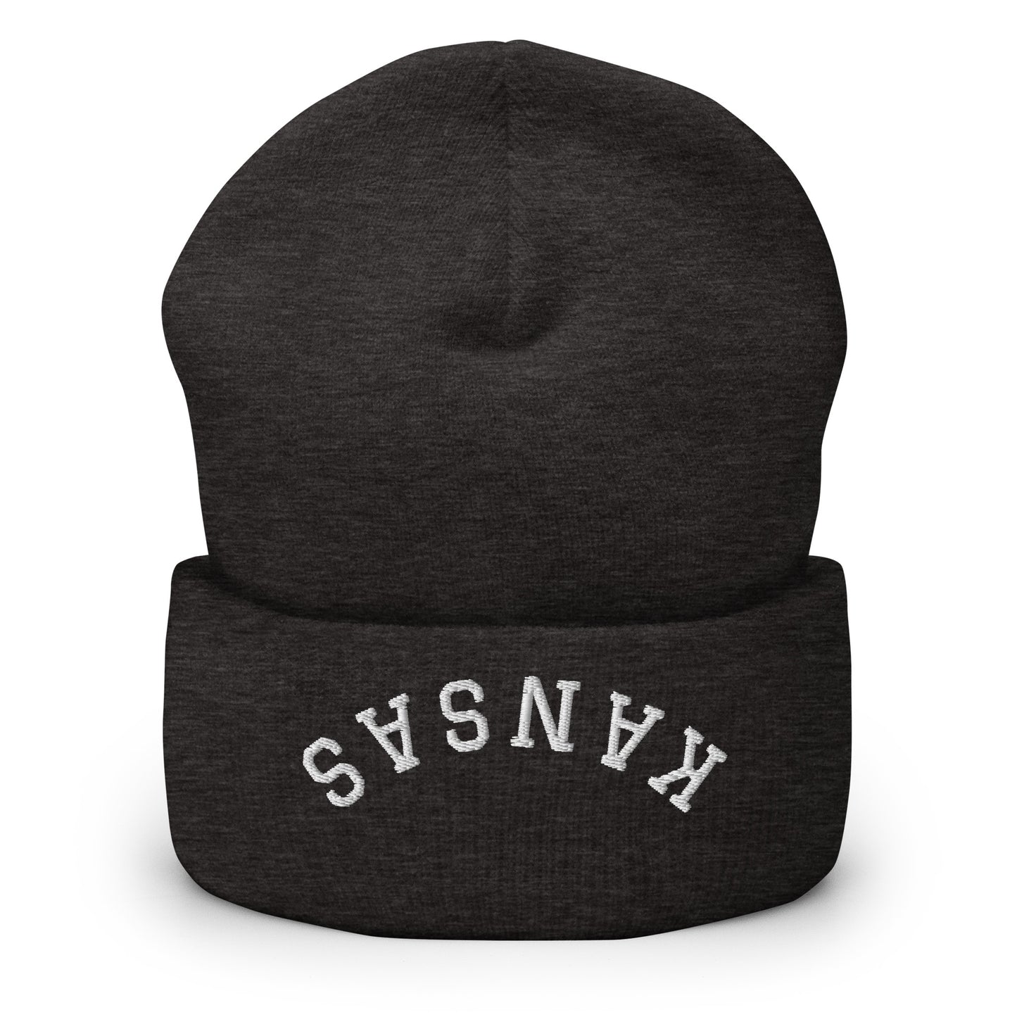 Kansas Upside Down Arch Cuffed Beanie Hat