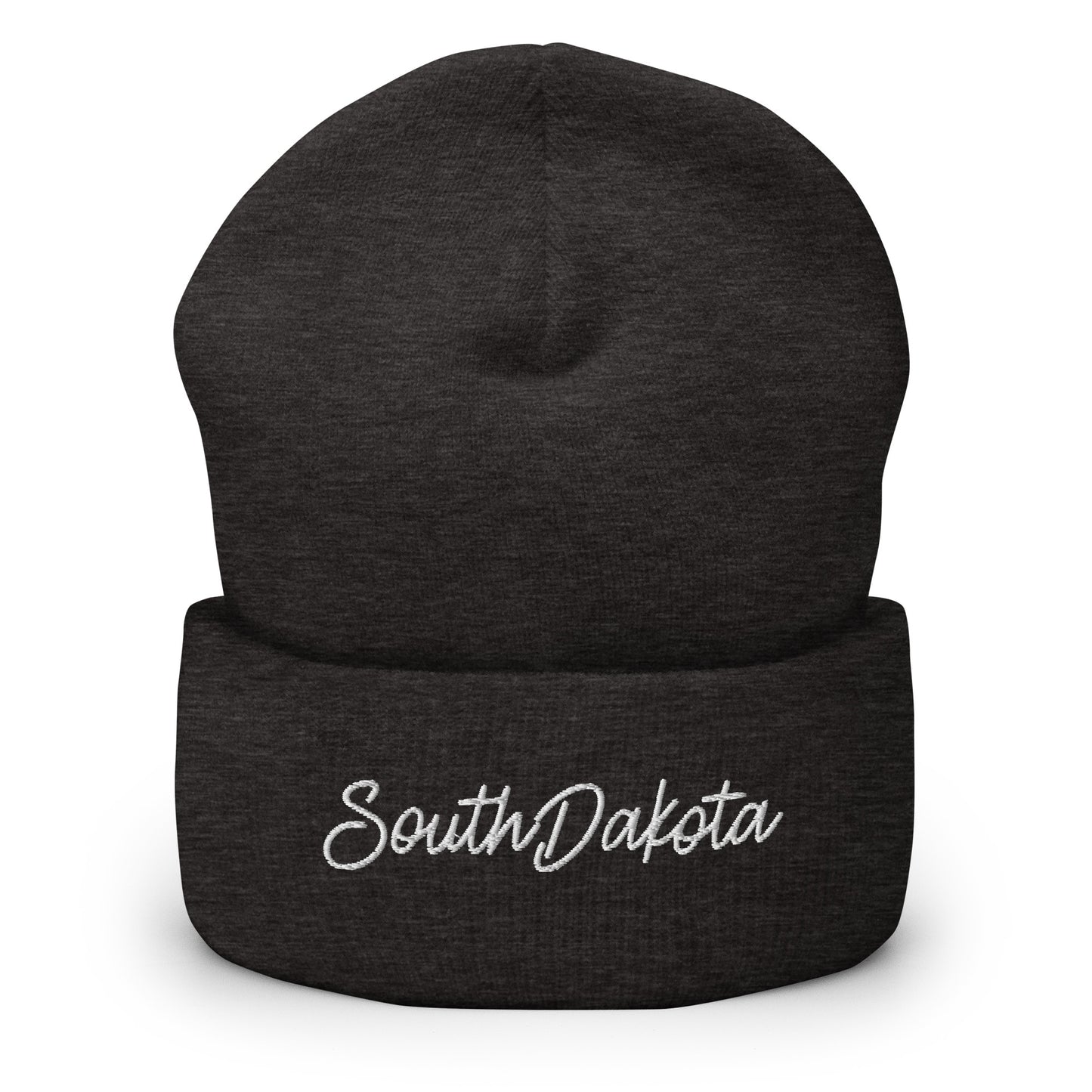 South Dakota Retro Script Cuffed Beanie Hat