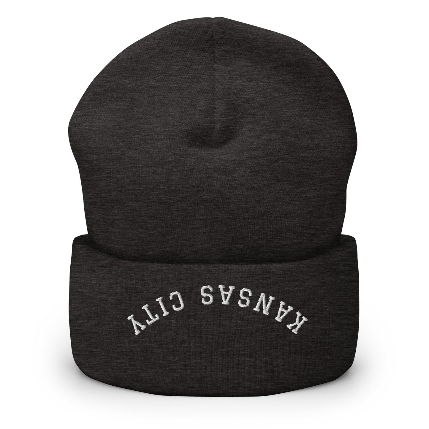 Kansas City Upside Down Arch Cuffed Beanie Hat