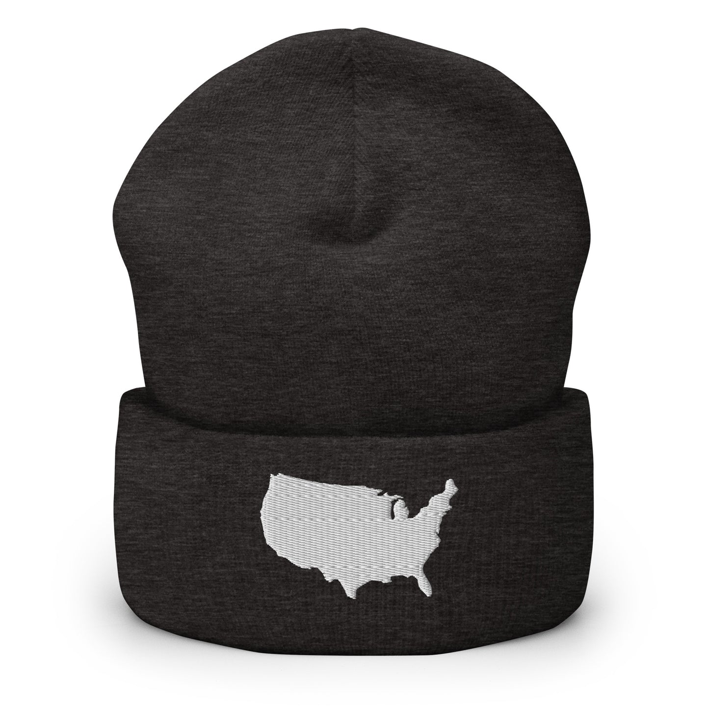 United States USA Silhouette Cuffed Beanie Hat