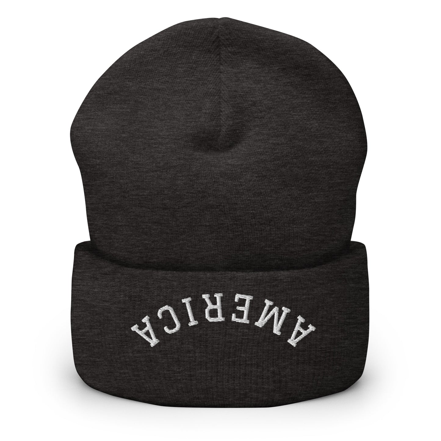 United States USA "America" Upside Down Arch Cuffed Beanie Hat