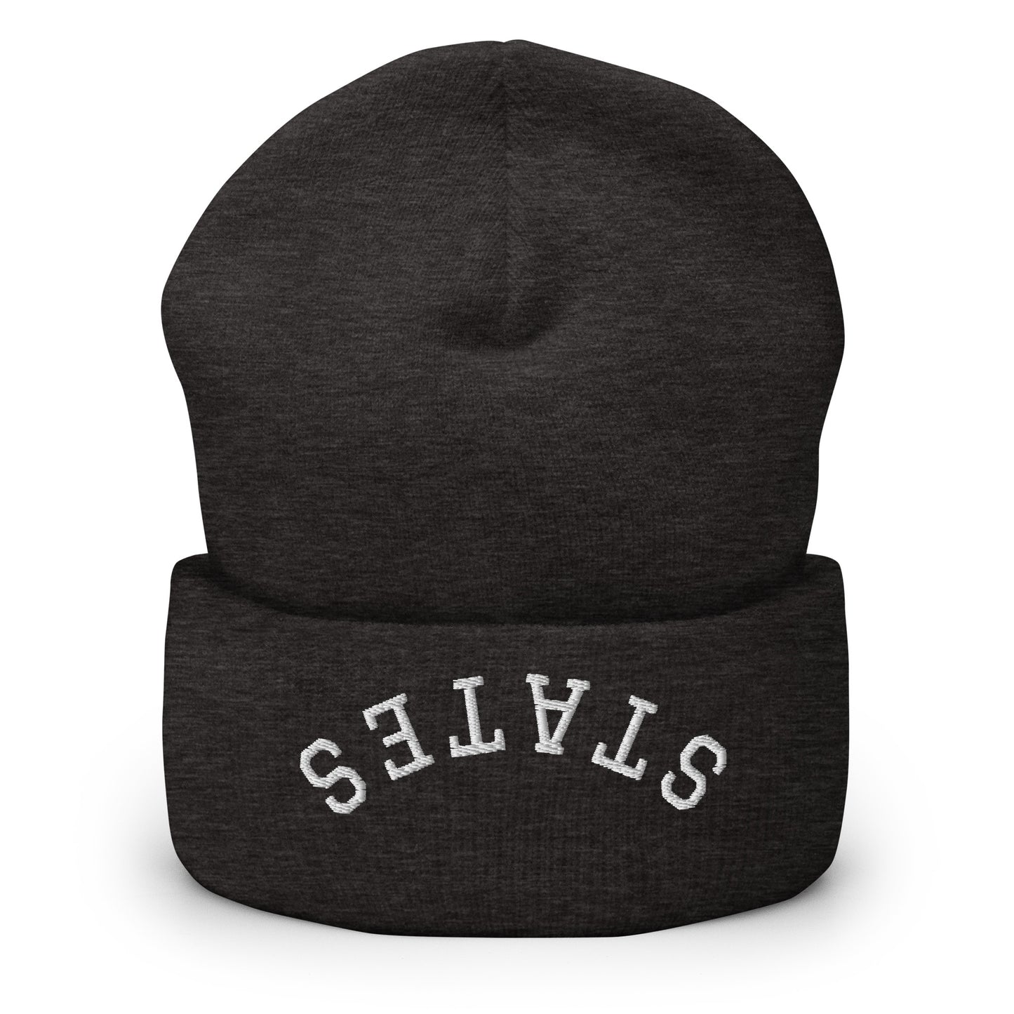 United States USA "States" Upside Down Arch Cuffed Beanie Hat