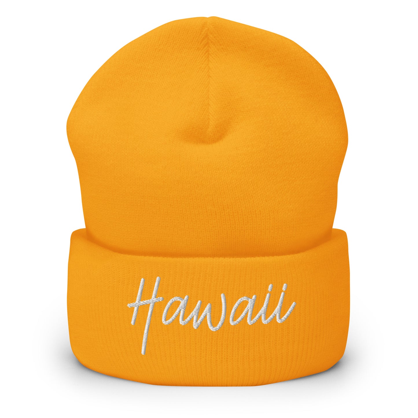 Hawaii Retro Script Cuffed Beanie Hat