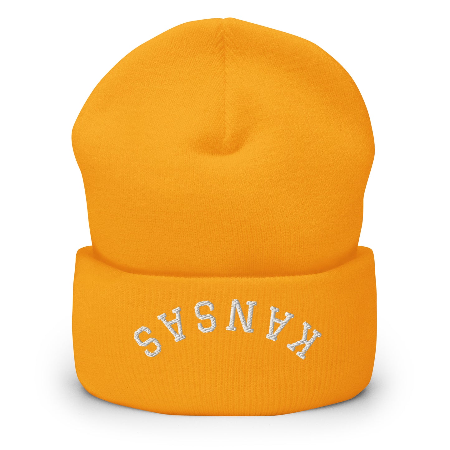 Kansas Upside Down Arch Cuffed Beanie Hat