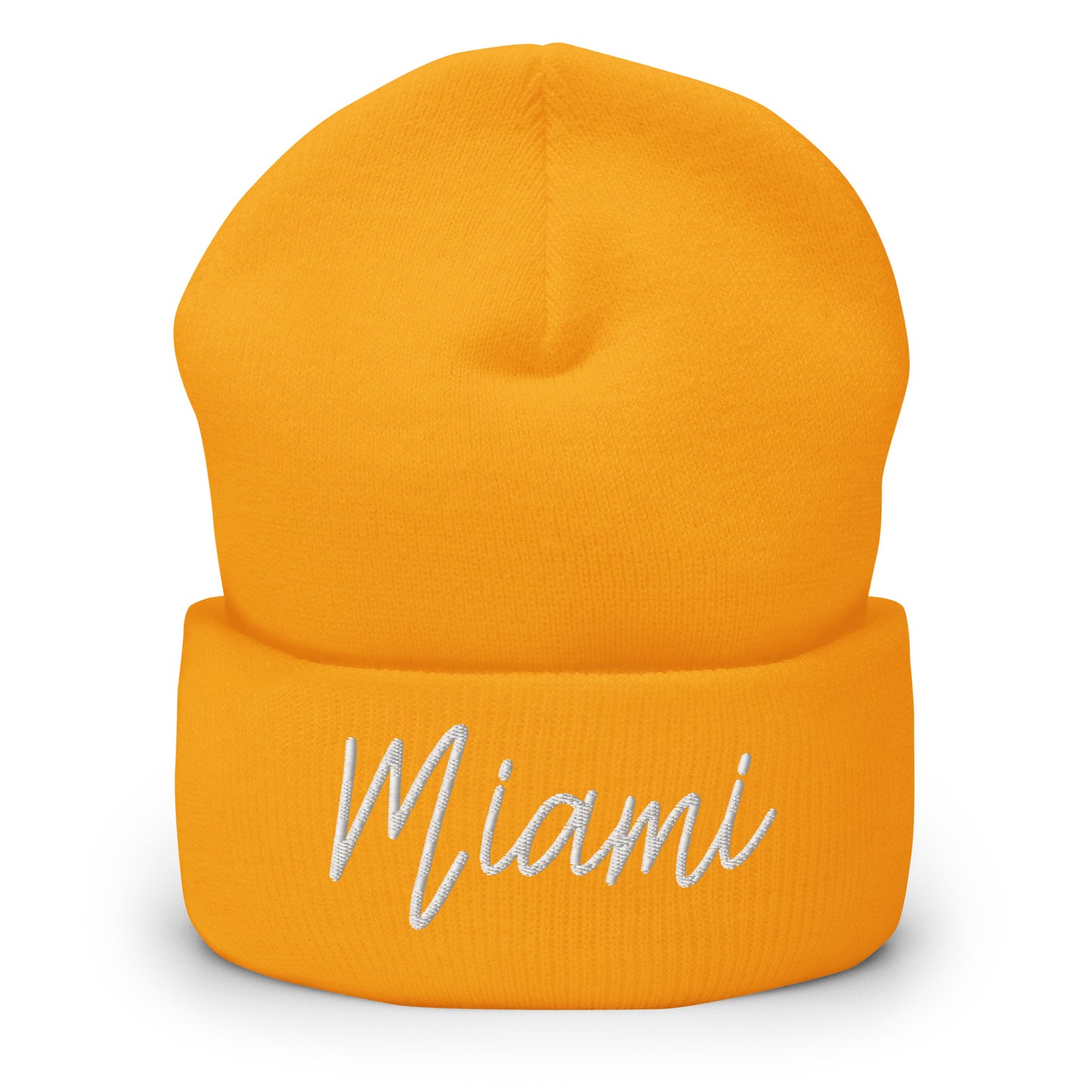 Miami Retro Script Cuffed Beanie Hat