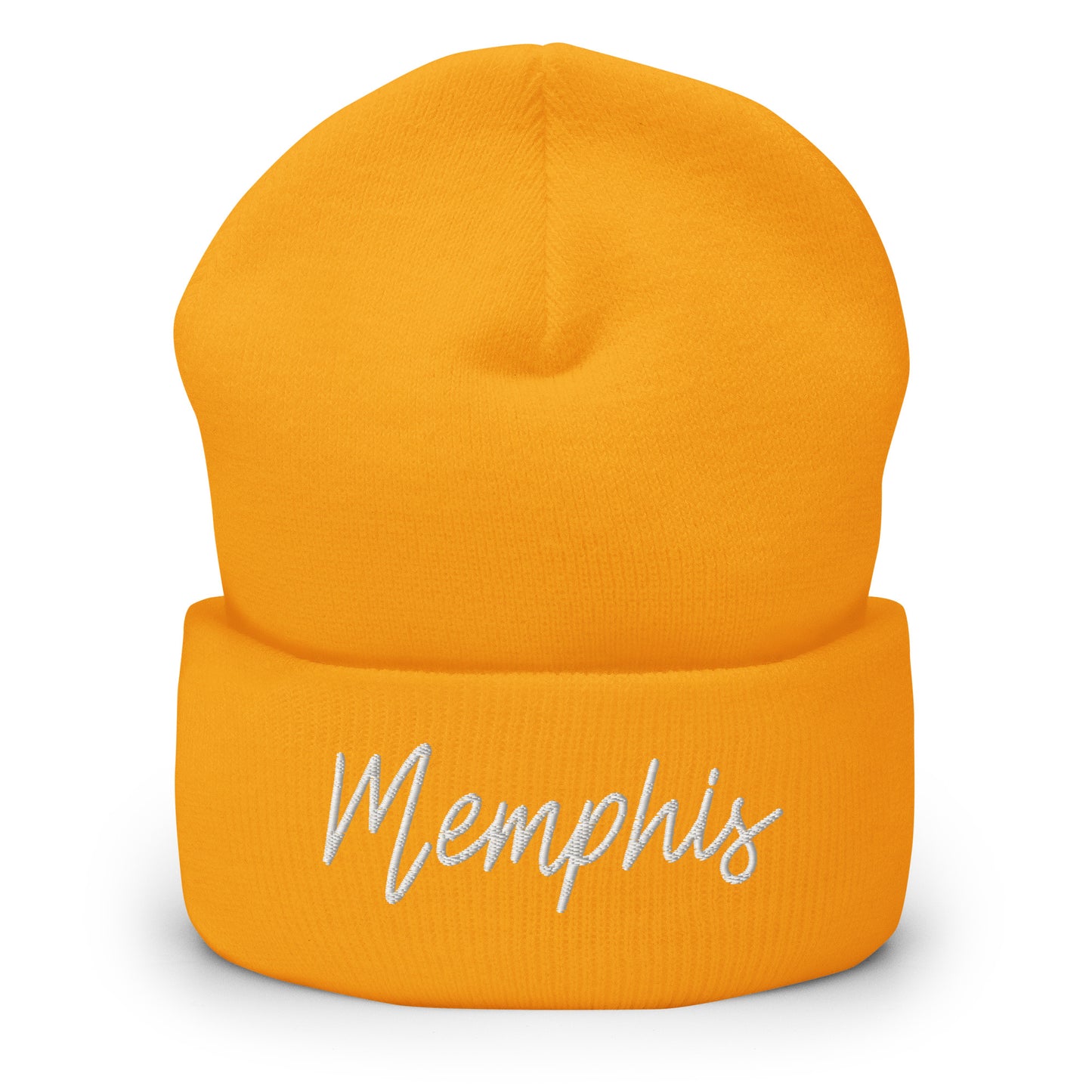 Memphis Retro Script Cuffed Beanie Hat