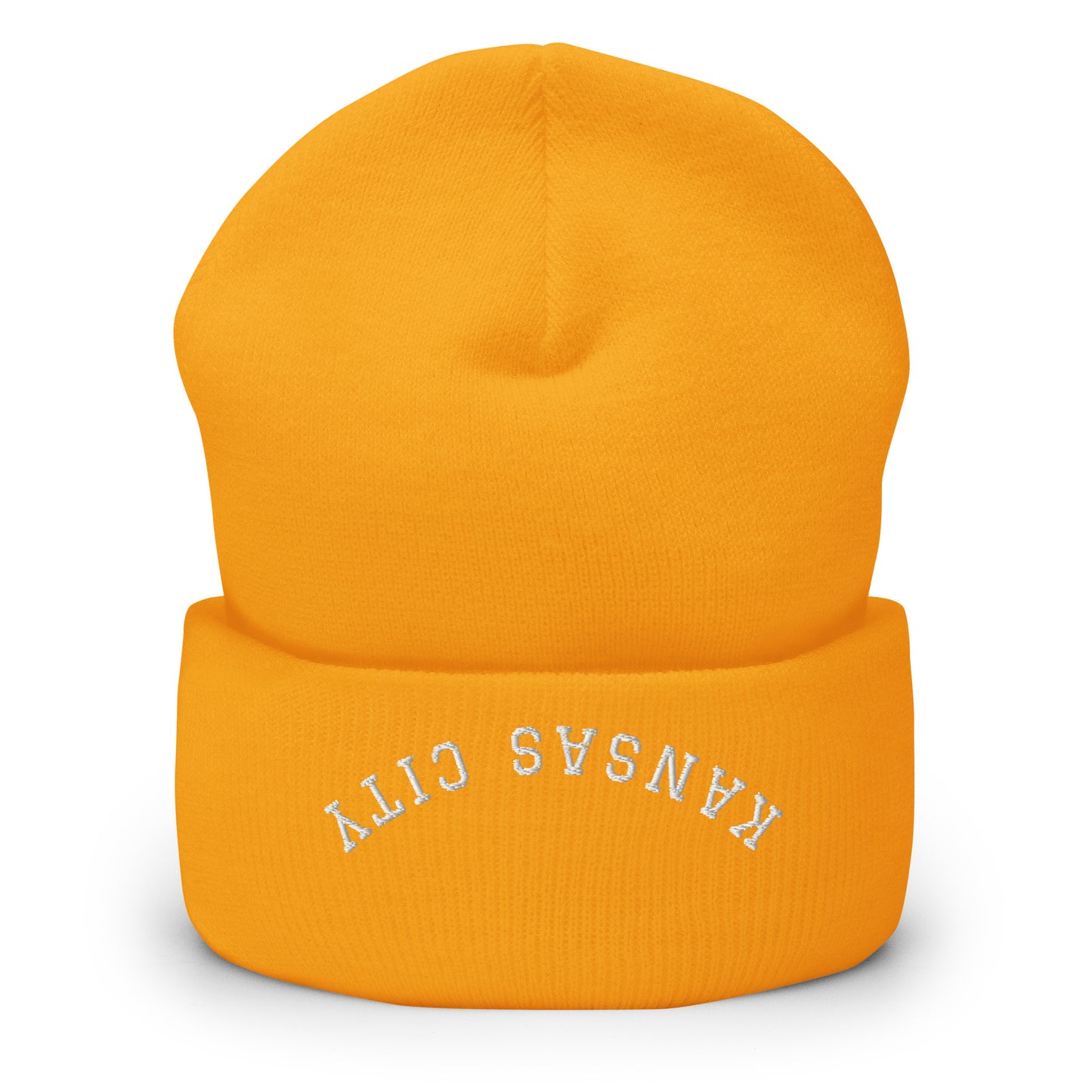 Kansas City Upside Down Arch Cuffed Beanie Hat