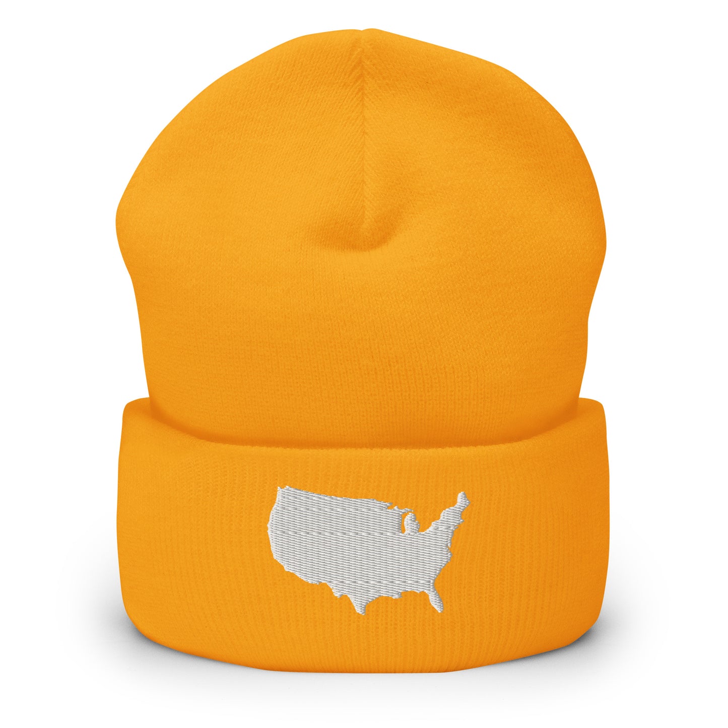 United States USA Silhouette Cuffed Beanie Hat